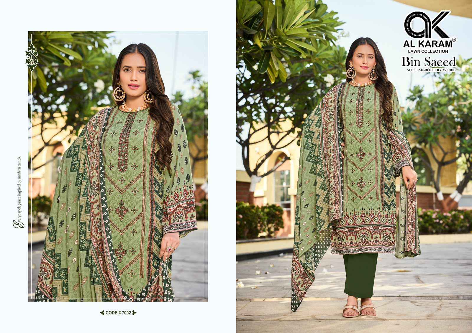 Al Karam Bin Saeed Vol 7 Viscose Reyon Dress Material 6 pcs Catalogue