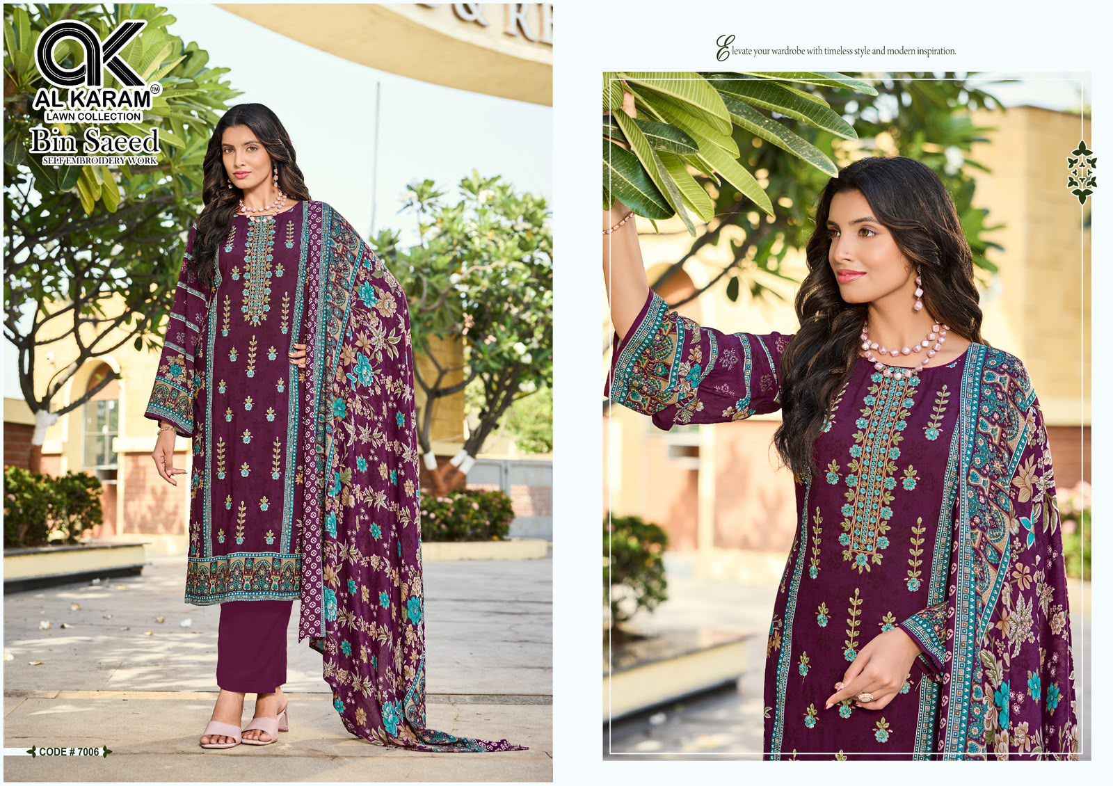 Al Karam Bin Saeed Vol 7 Viscose Reyon Dress Material 6 pcs Catalogue