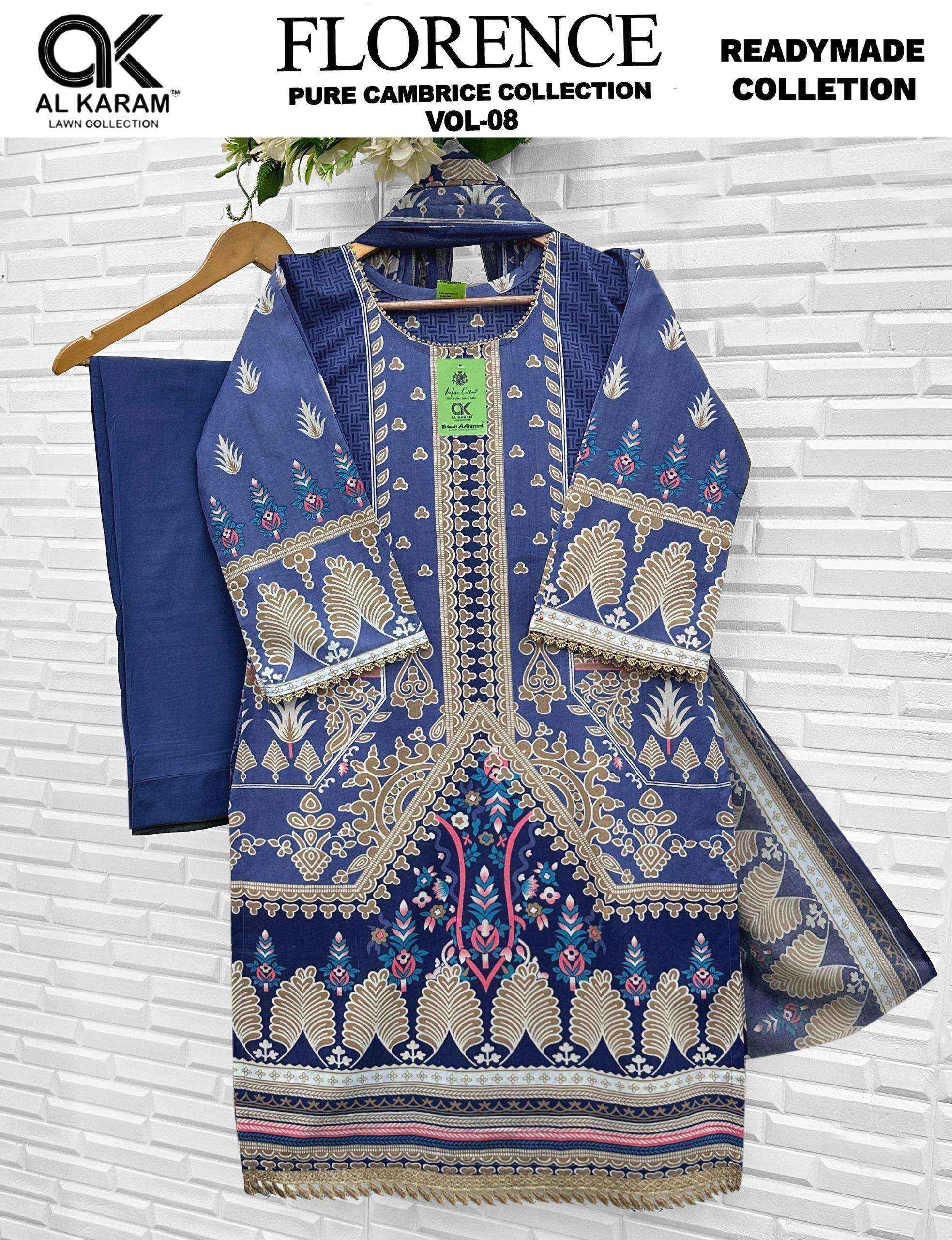 Al Karam Florence Vol 8 Readymade Cotton Dress 6 pcs Catalogue