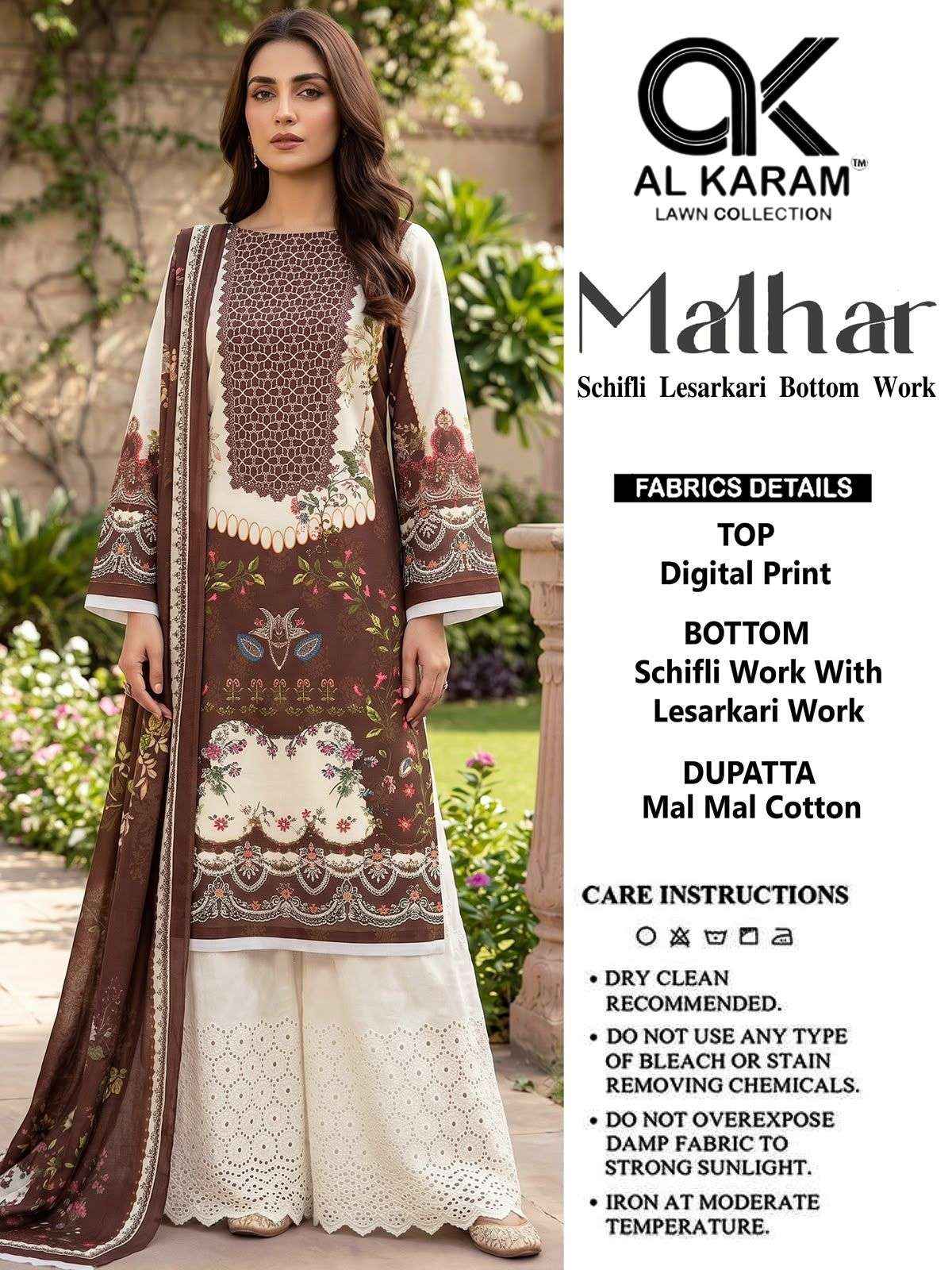 Al Karam Malhar Cotton Dress Material 5 pcs Catalogue