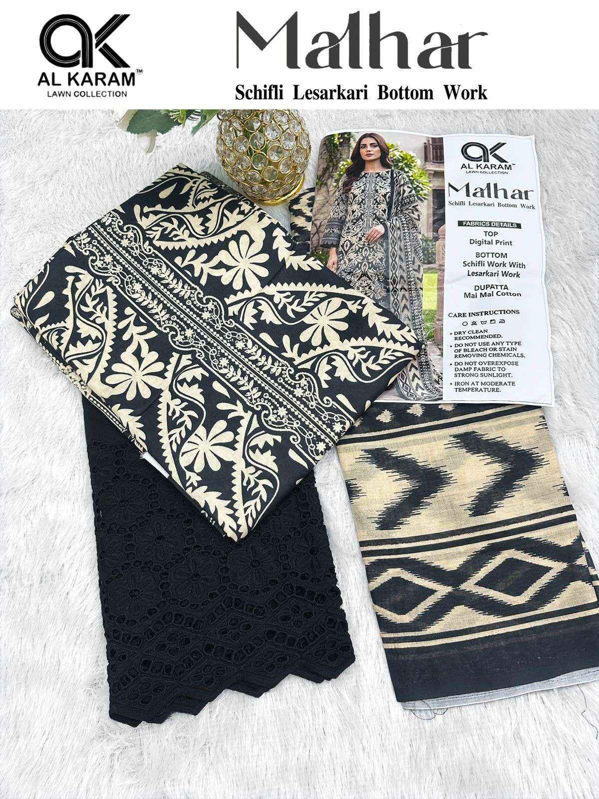 Al Karam Malhar Cotton Dress Material 5 pcs Catalogue