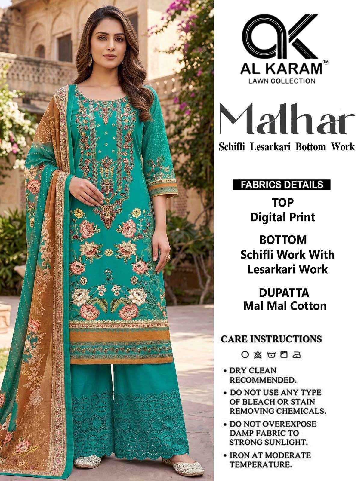 Al Karam Malhar Cotton Dress Material 5 pcs Catalogue