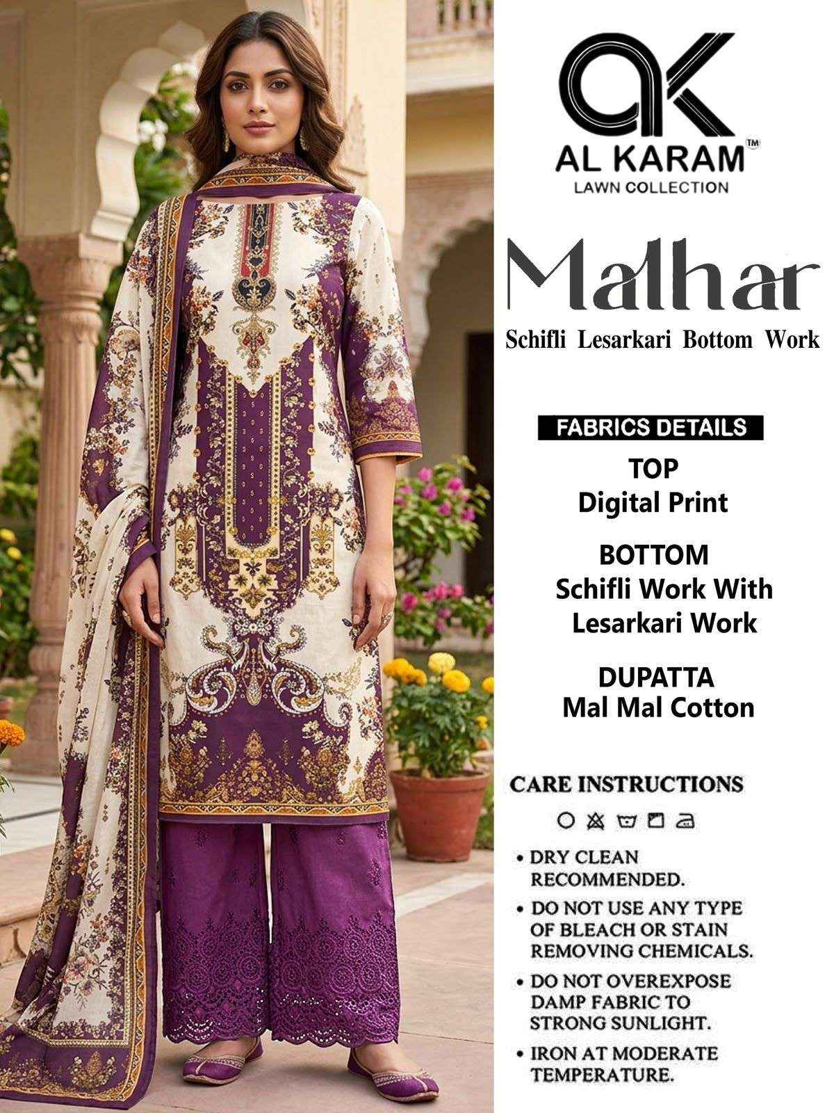 Al Karam Malhar Cotton Dress Material 5 pcs Catalogue