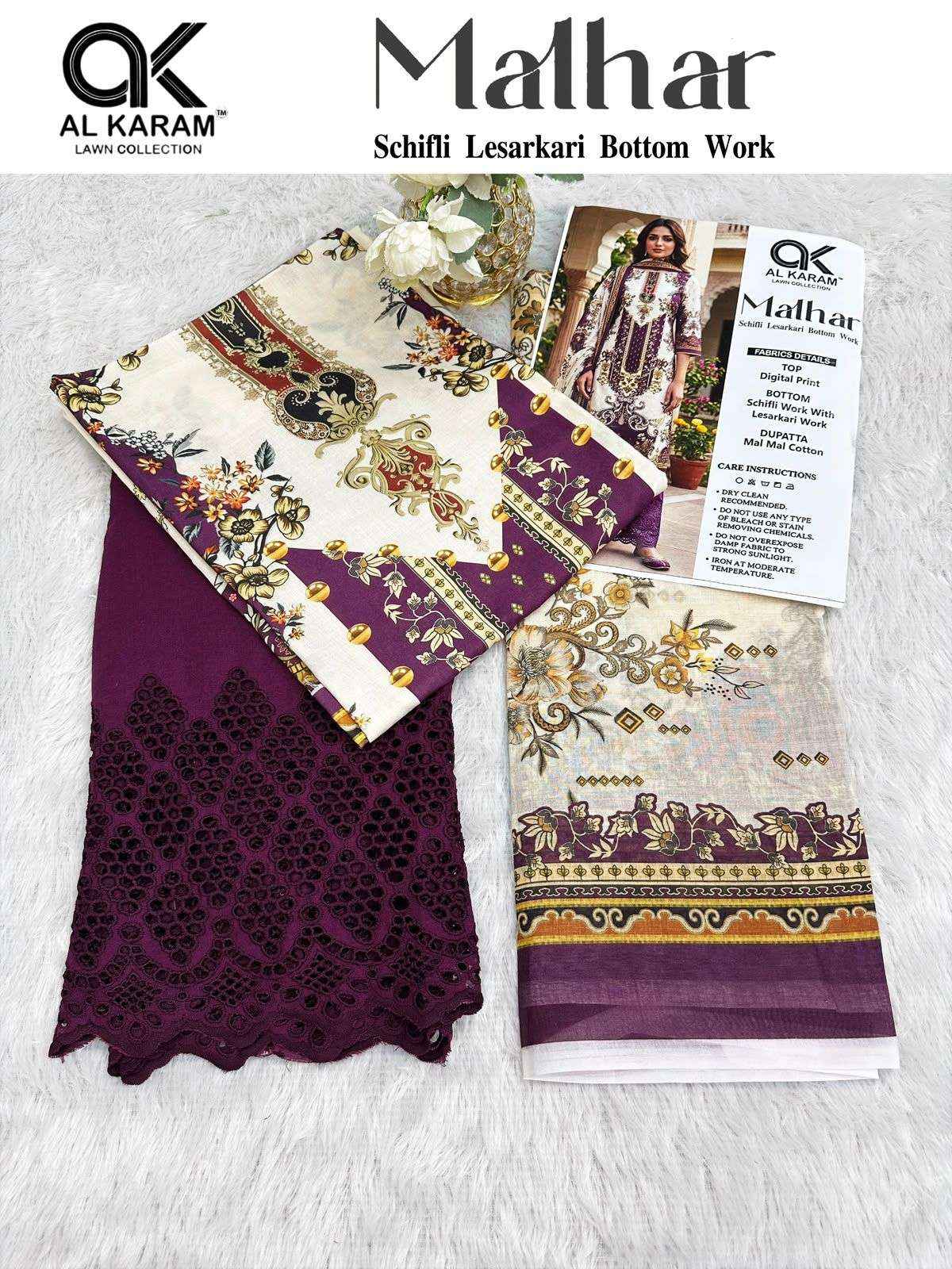 Al Karam Malhar Cotton Dress Material 5 pcs Catalogue