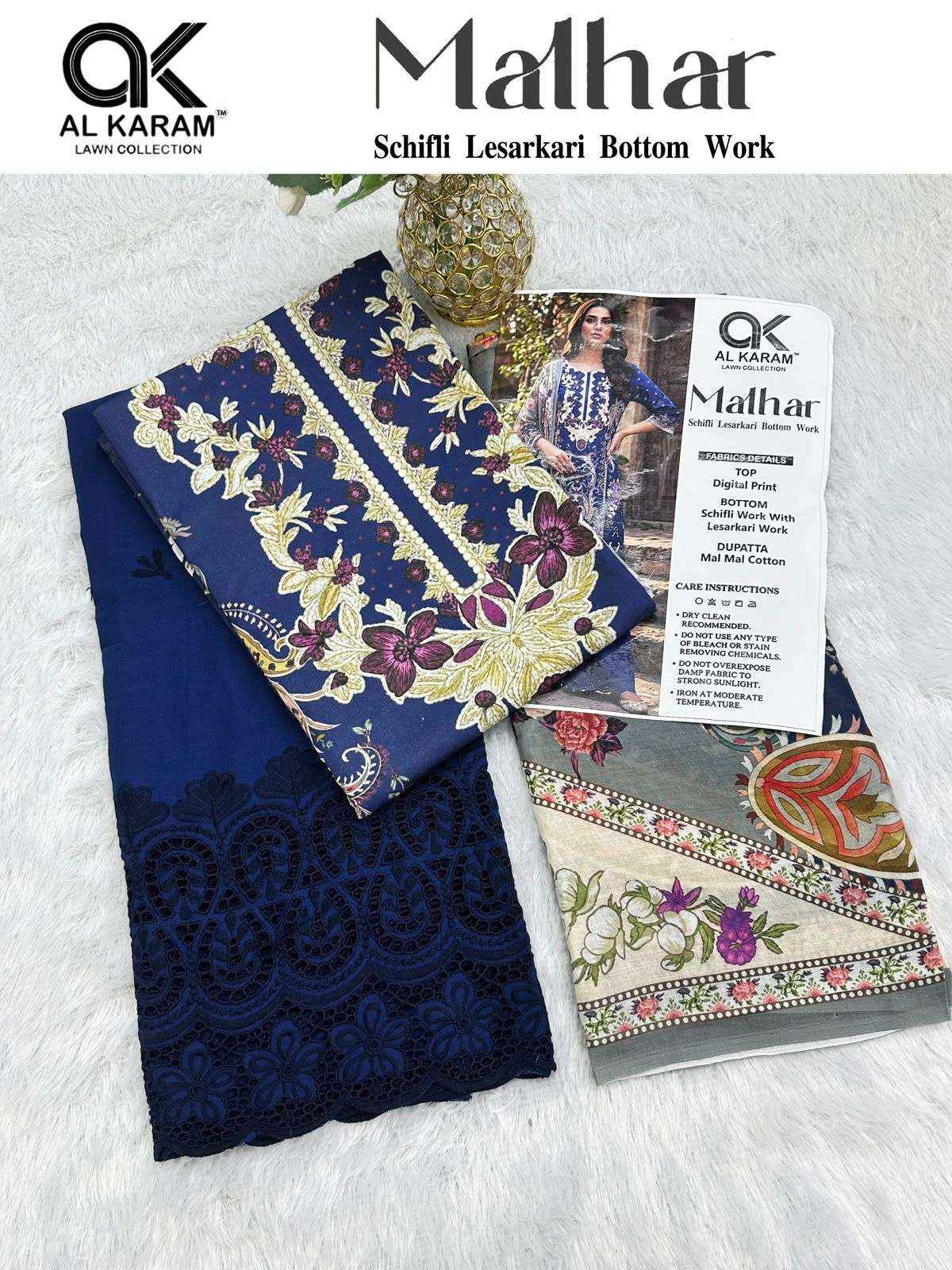 Al Karam Malhar Cotton Dress Material 5 pcs Catalogue