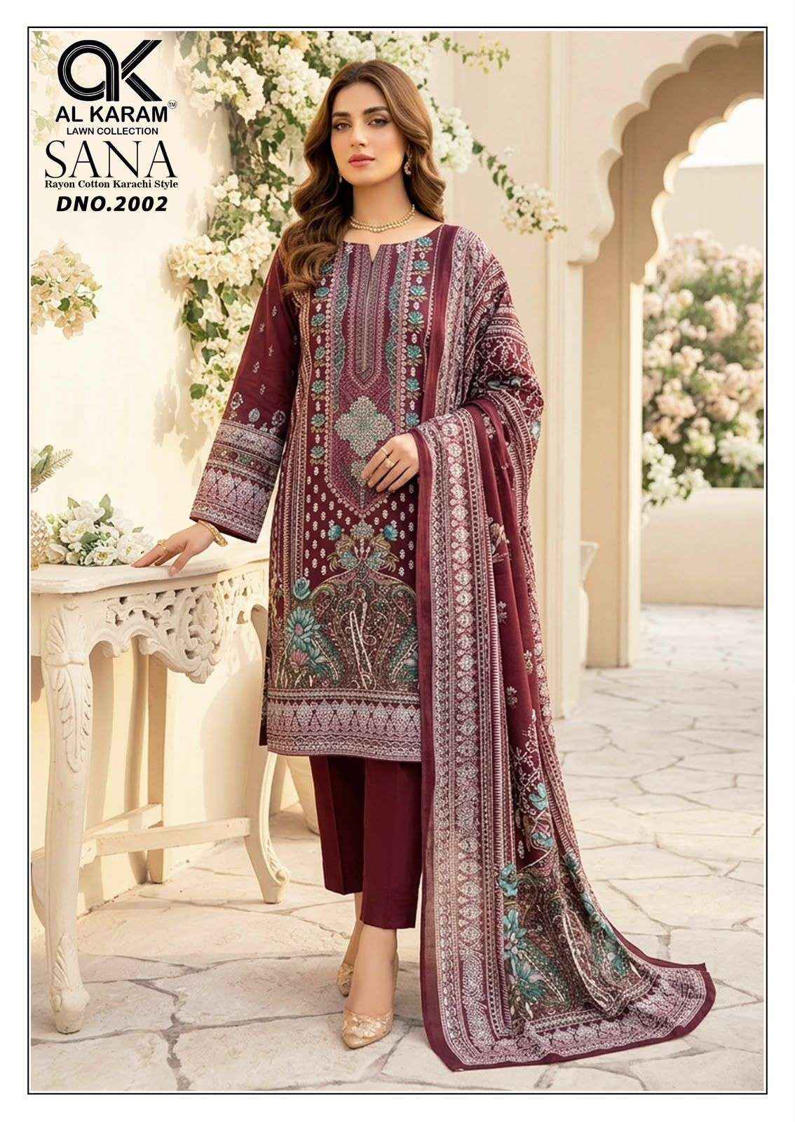 Al Karam Sana Vol 2 Rayon Dress Material 8 pcs Catalogue