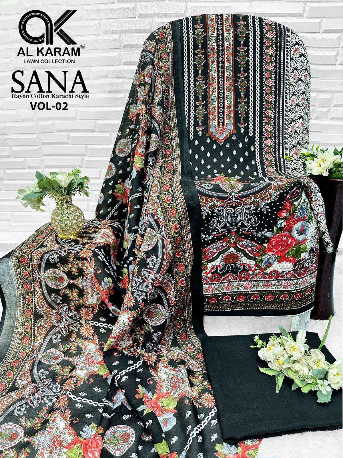 Al Karam Sana Vol 2 Rayon Dress Material 8 pcs Catalogue