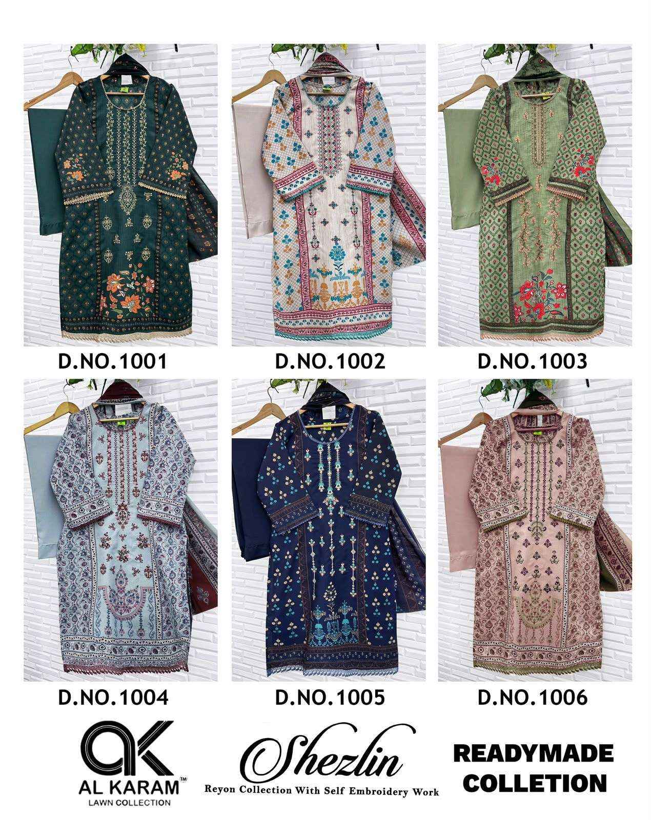 Al Karam Shezlin Readymade Reyon Dress 6 pcs Catalogue