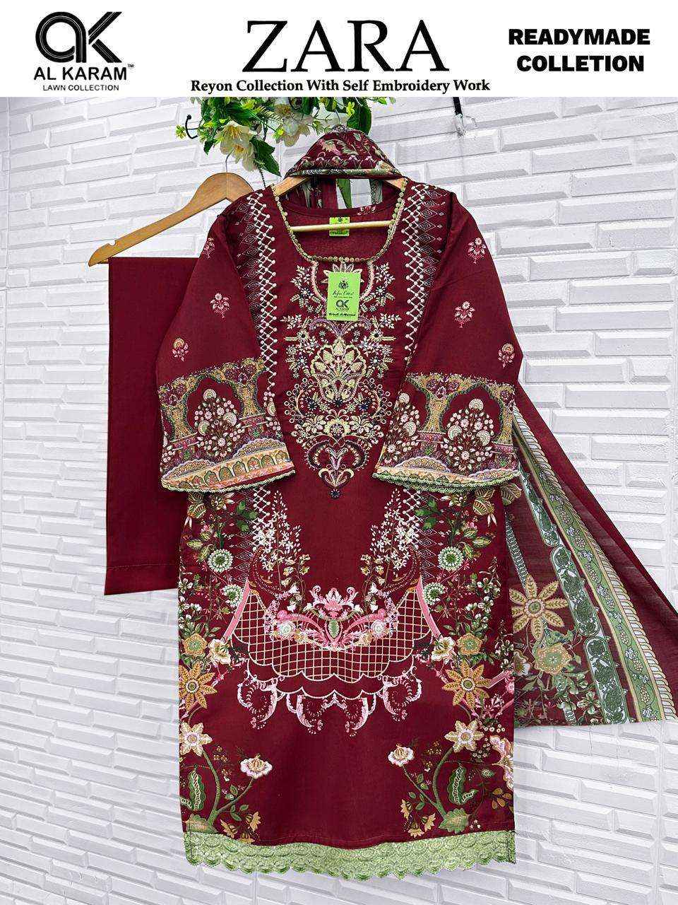 Al Karam Zara Readymade Reyon Dress 6 pcs Catalogue