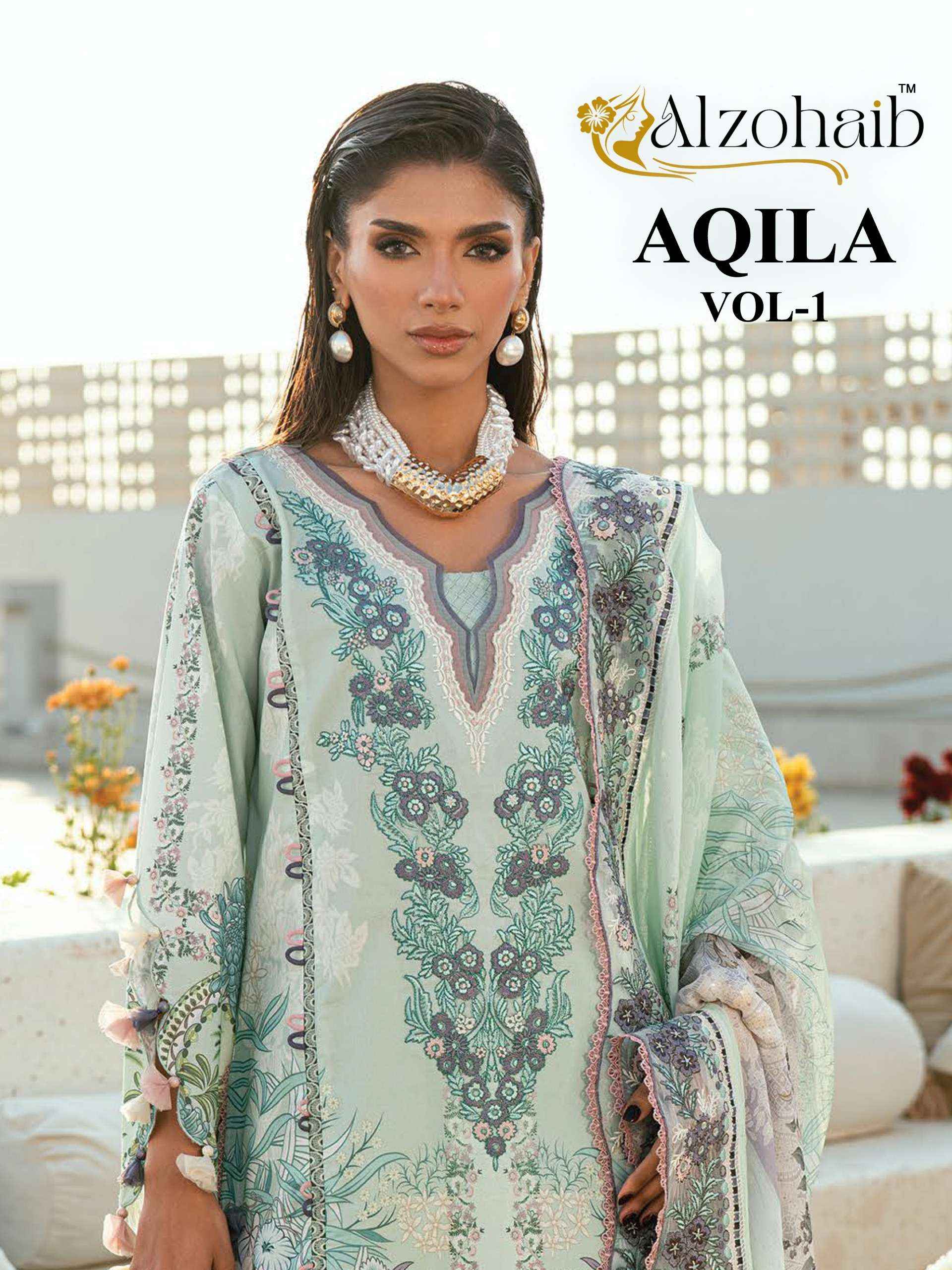 Al Zohaib Aqila Vol 1 Cotton Dress Material 4 pcs Catalogue