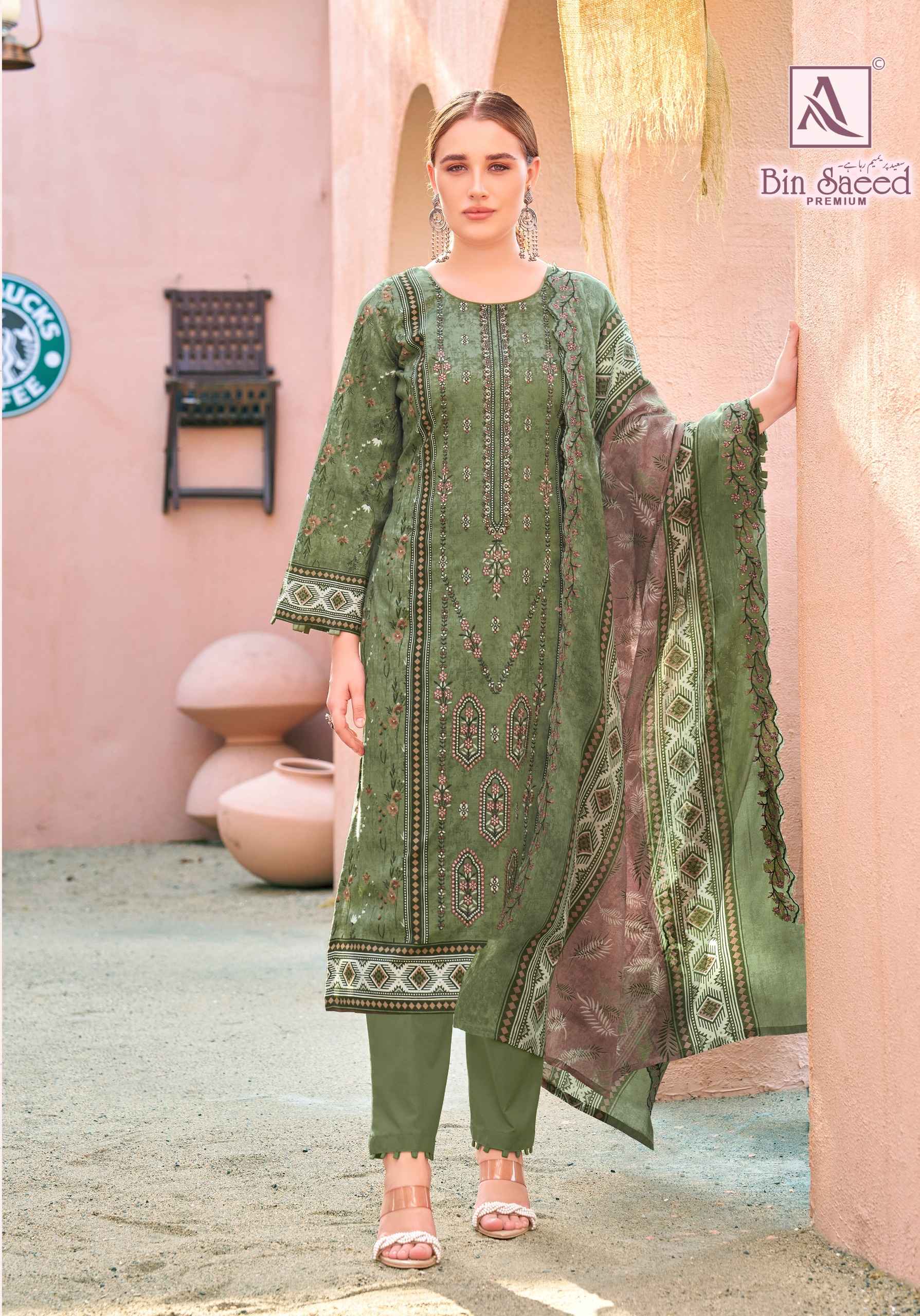 Alok Bin Saeed Premium Cambric Cotton Dress Material 8 pcs Catalogue