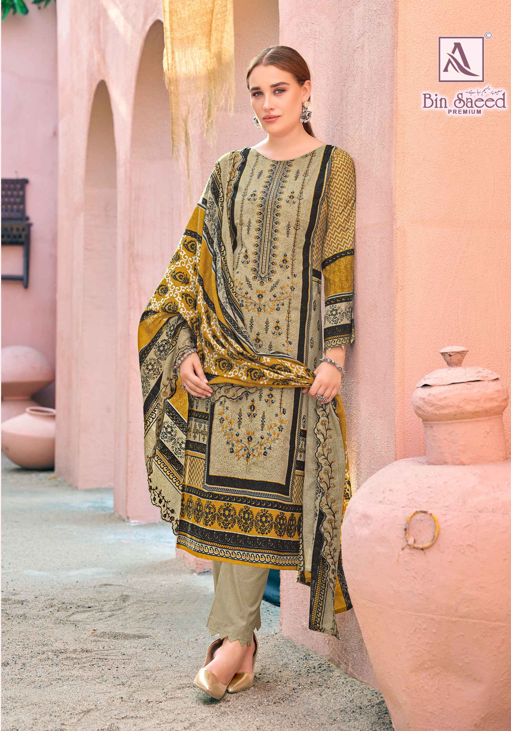 Alok Bin Saeed Premium Cambric Cotton Dress Material 8 pcs Catalogue
