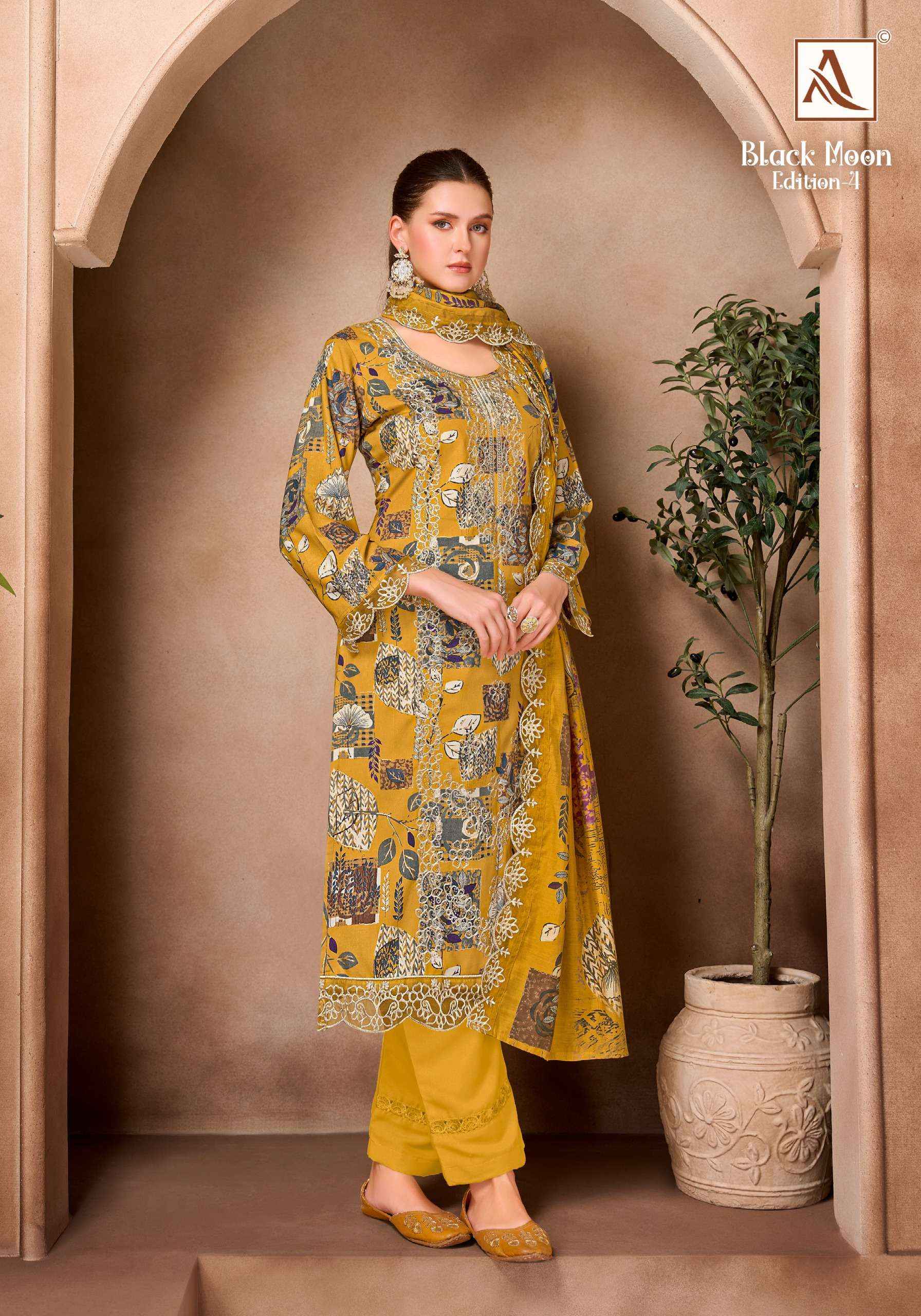 Alok Black Moon Edition 4 Viscose Reyon Dress Material 6 pcs Catalogue