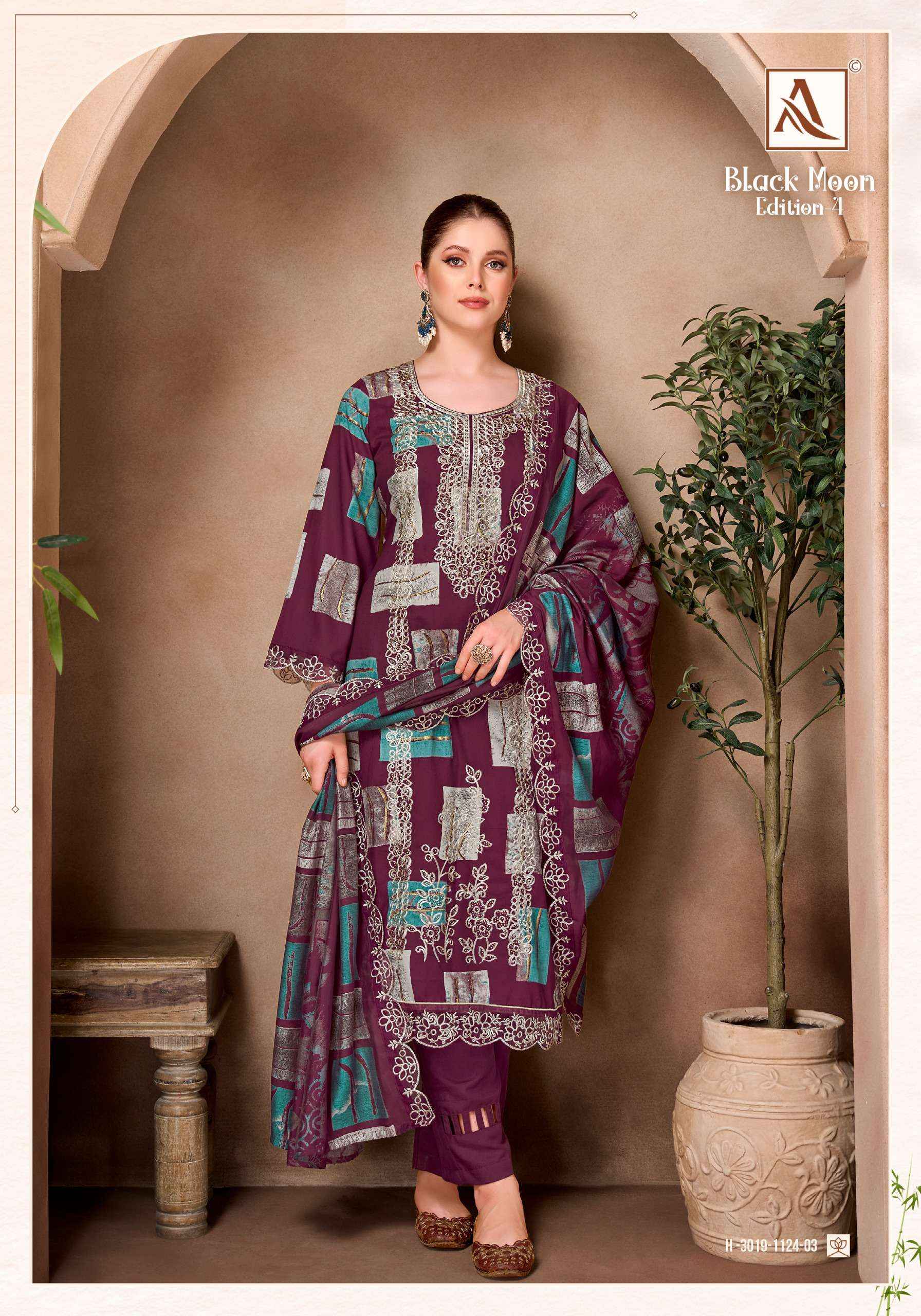 Alok Black Moon Edition 4 Viscose Reyon Dress Material 6 pcs Catalogue
