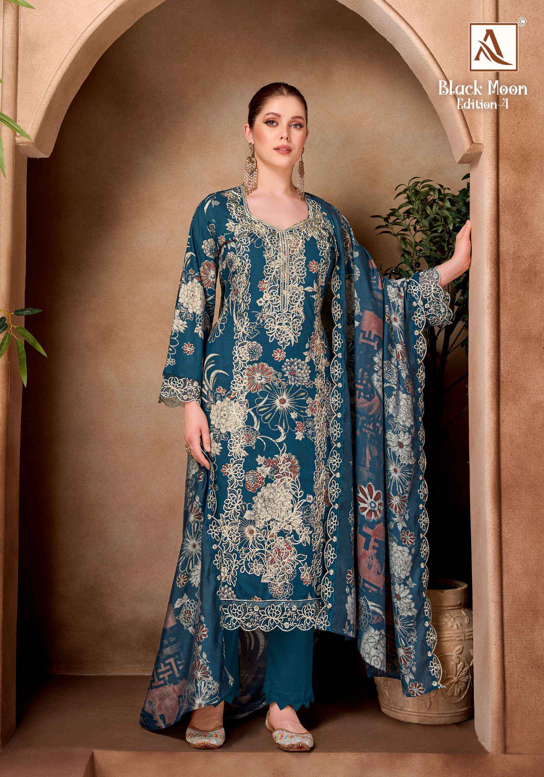 Alok Black Moon Edition 4 Viscose Reyon Dress Material 6 pcs Catalogue