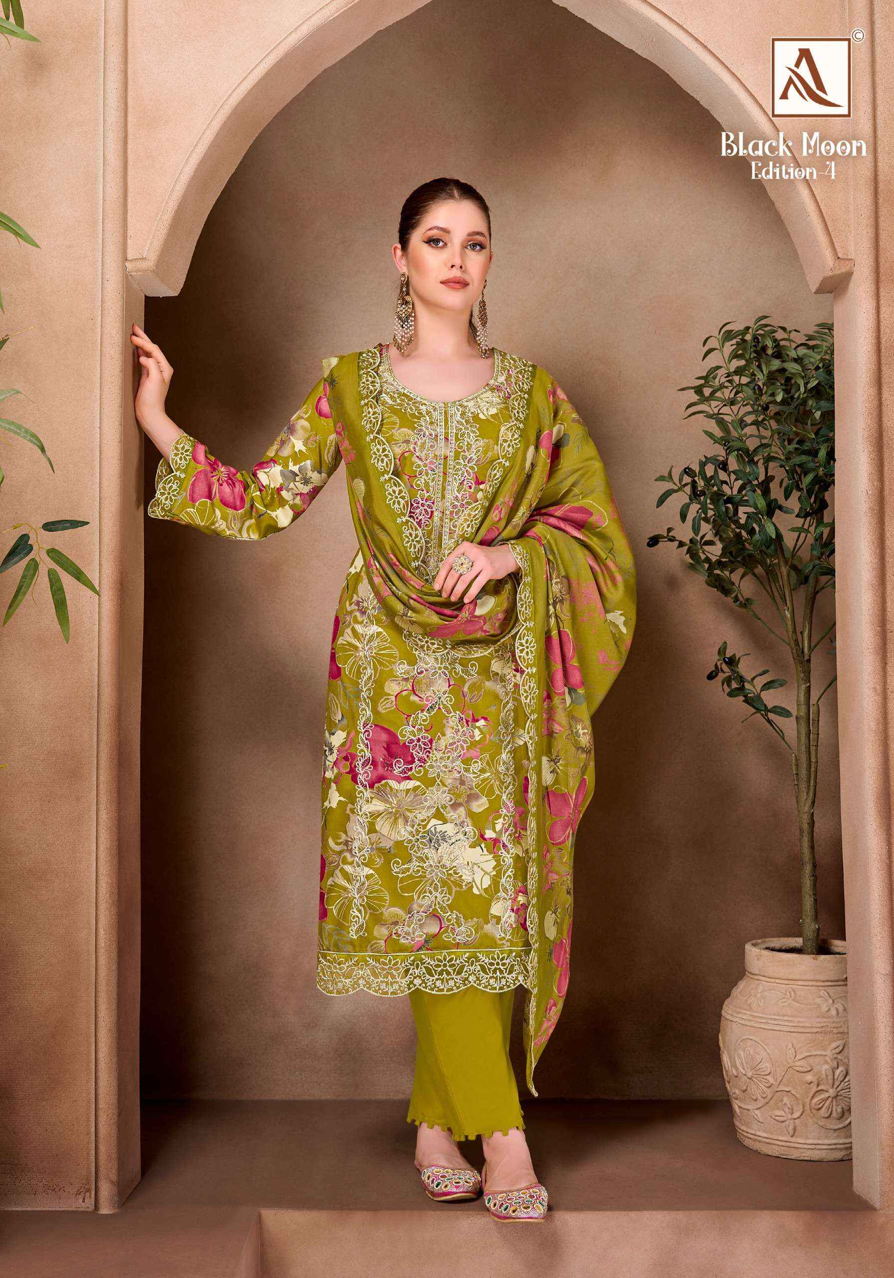Alok Black Moon Edition 4 Viscose Reyon Dress Material 6 pcs Catalogue