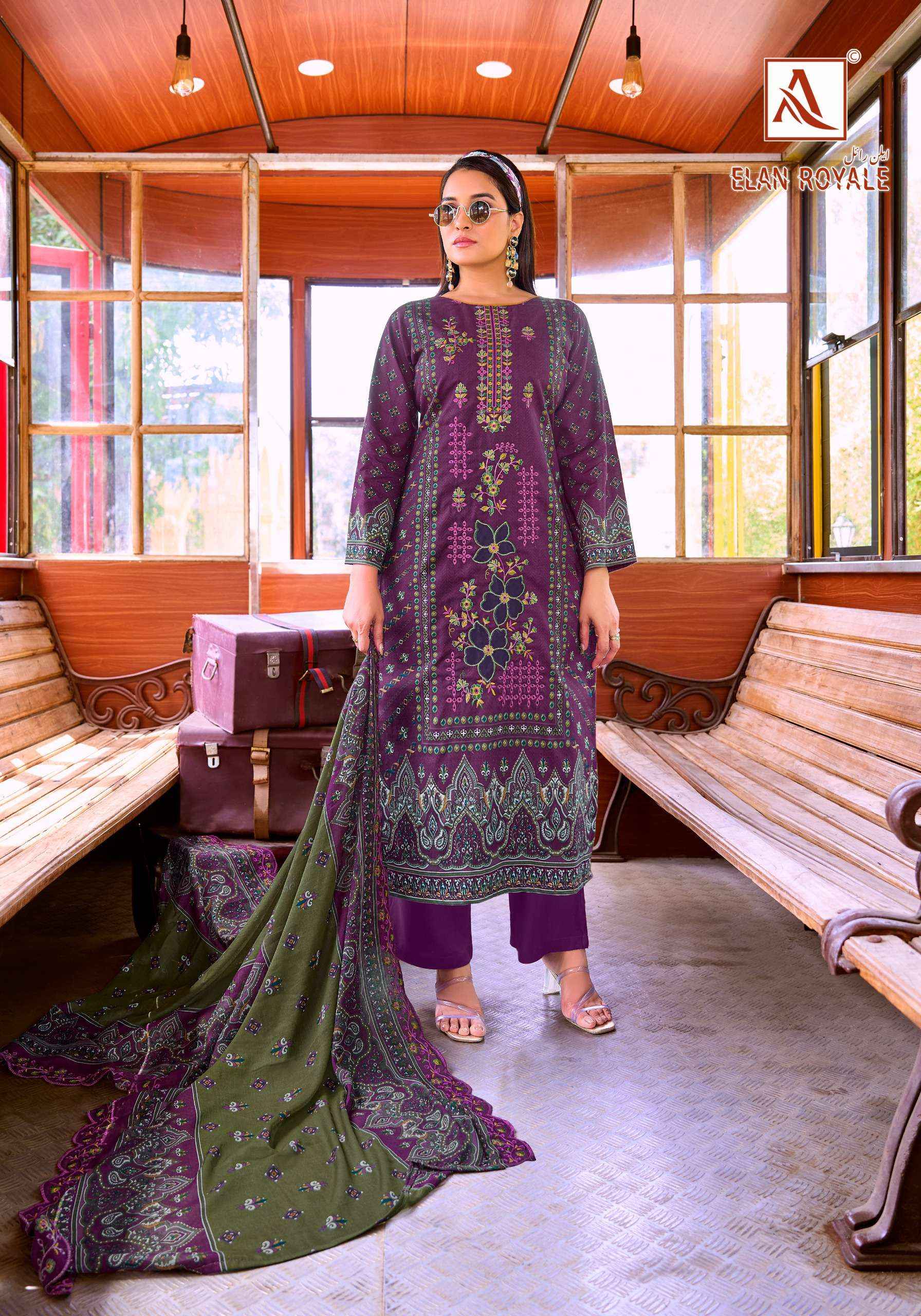 Alok Elan Royale Cambric Cotton Dress Material 8 pcs Catalogue