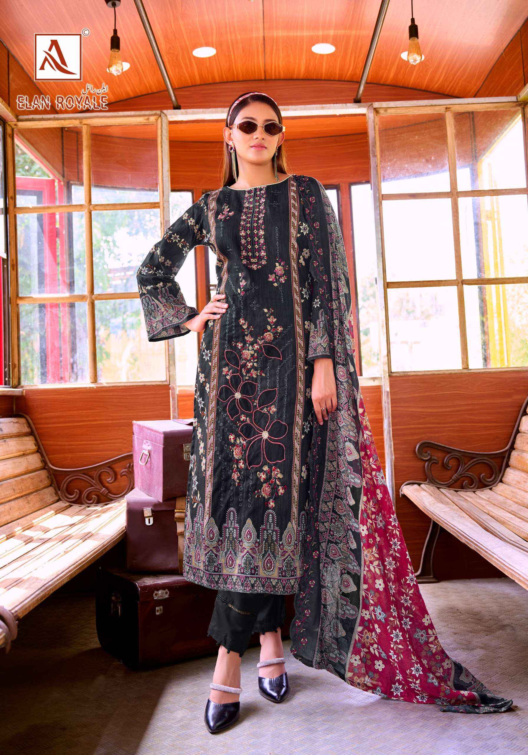 Alok Elan Royale Cambric Cotton Dress Material 8 pcs Catalogue