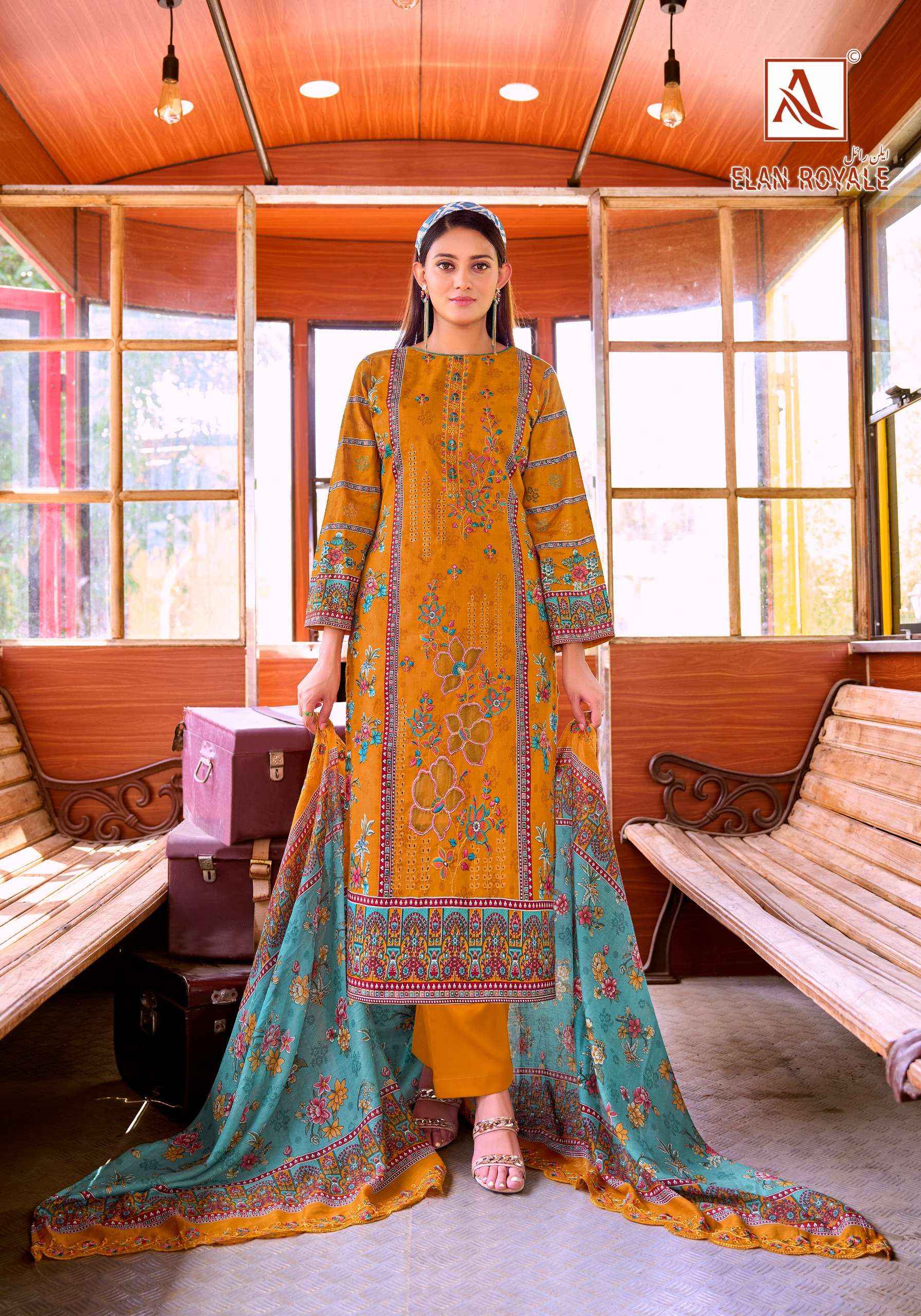 Alok Elan Royale Cambric Cotton Dress Material 8 pcs Catalogue