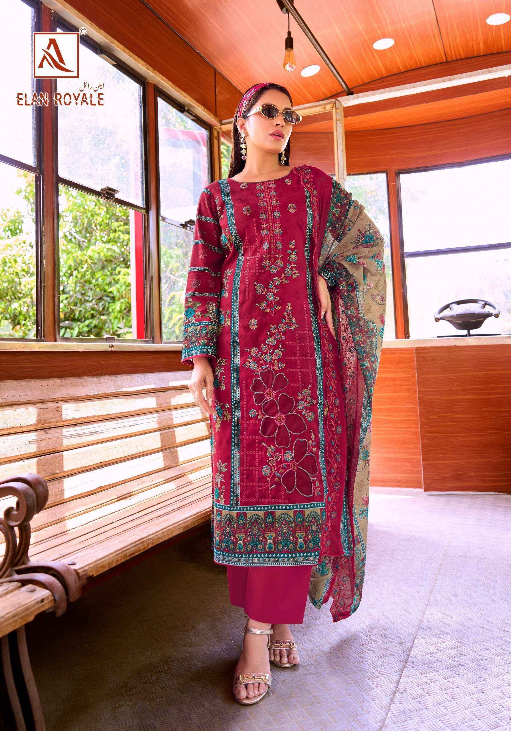 Alok Elan Royale Cambric Cotton Dress Material 8 pcs Catalogue