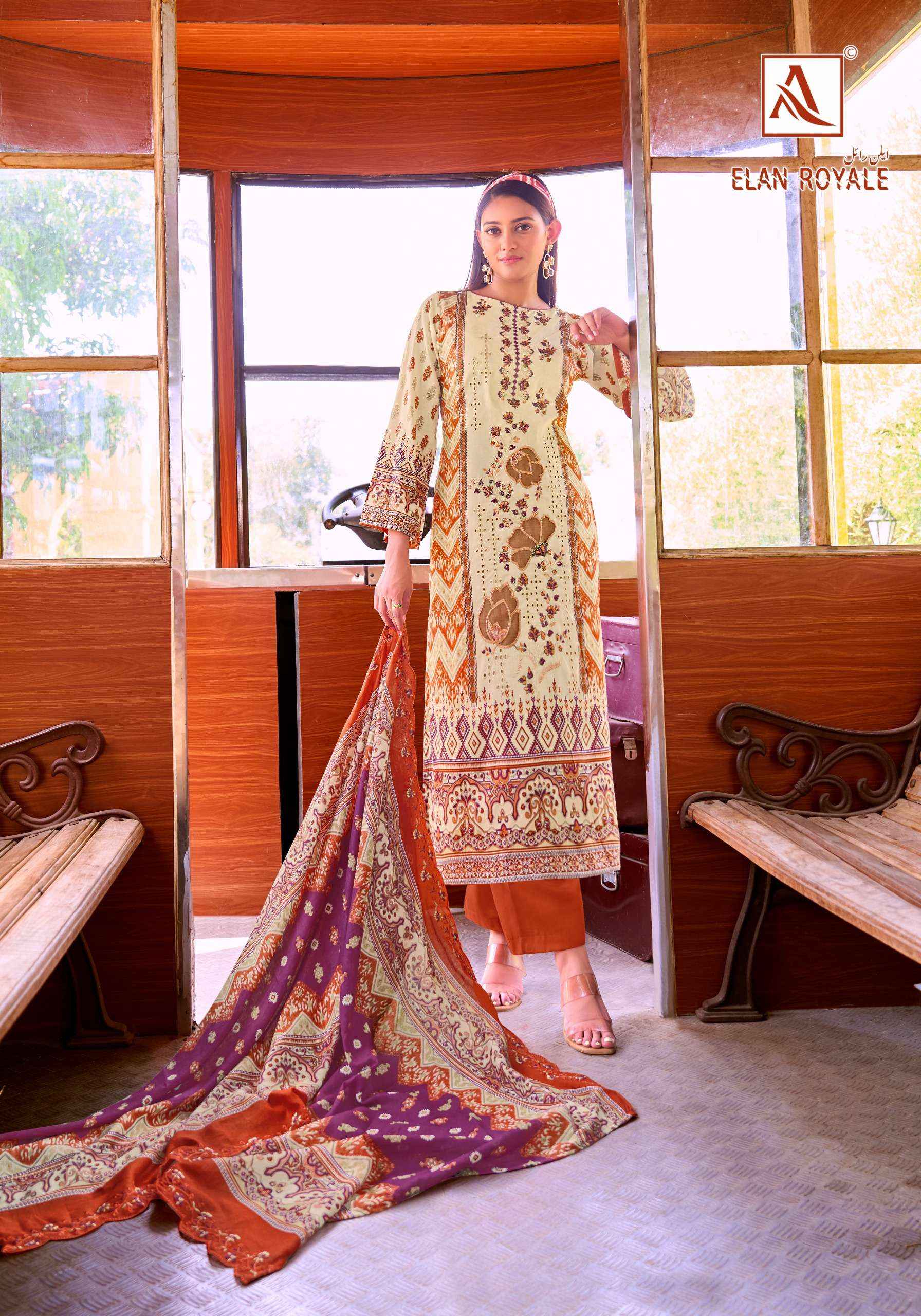Alok Elan Royale Cambric Cotton Dress Material 8 pcs Catalogue