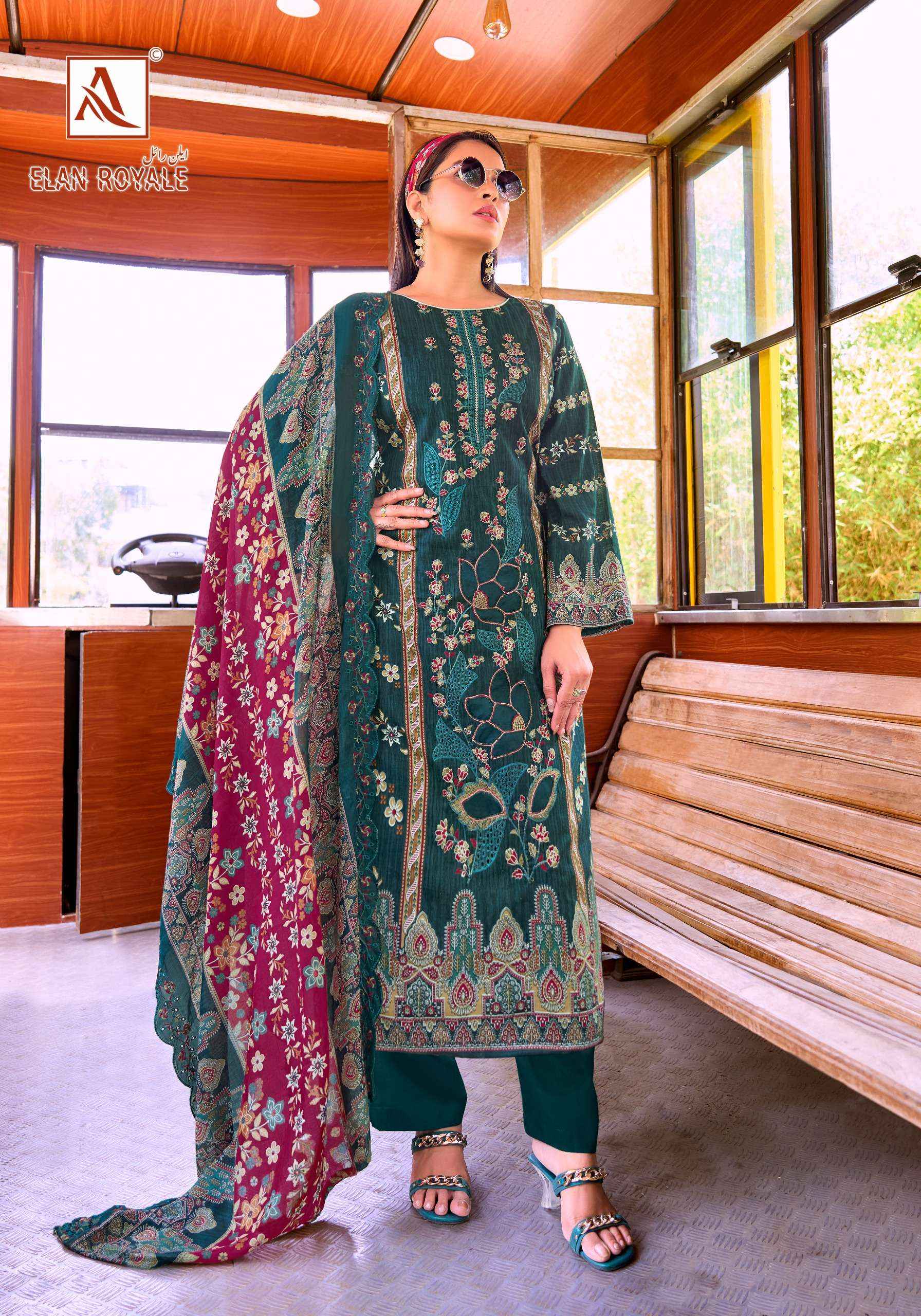 Alok Elan Royale Cambric Cotton Dress Material 8 pcs Catalogue