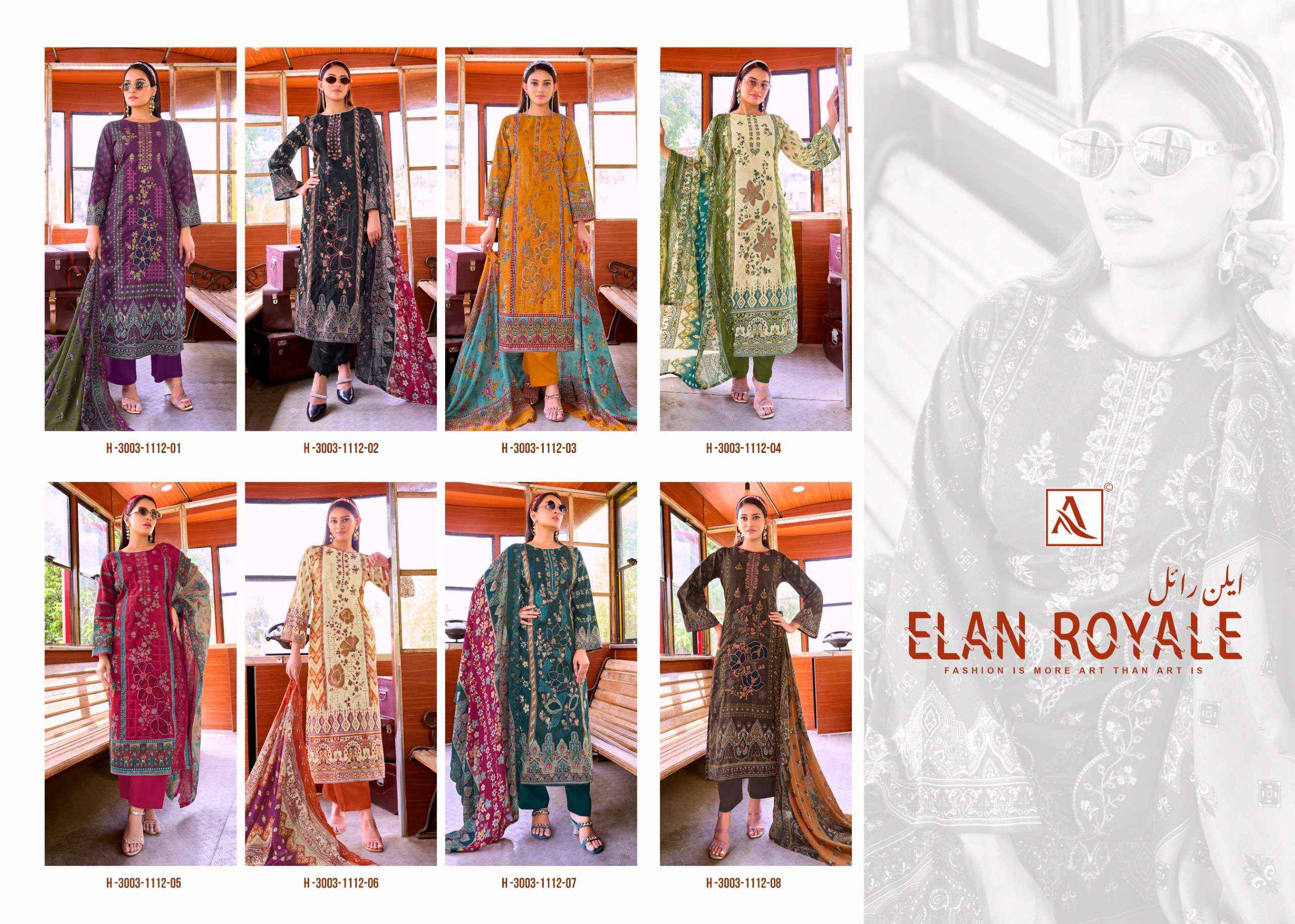 Alok Elan Royale Cambric Cotton Dress Material 8 pcs Catalogue