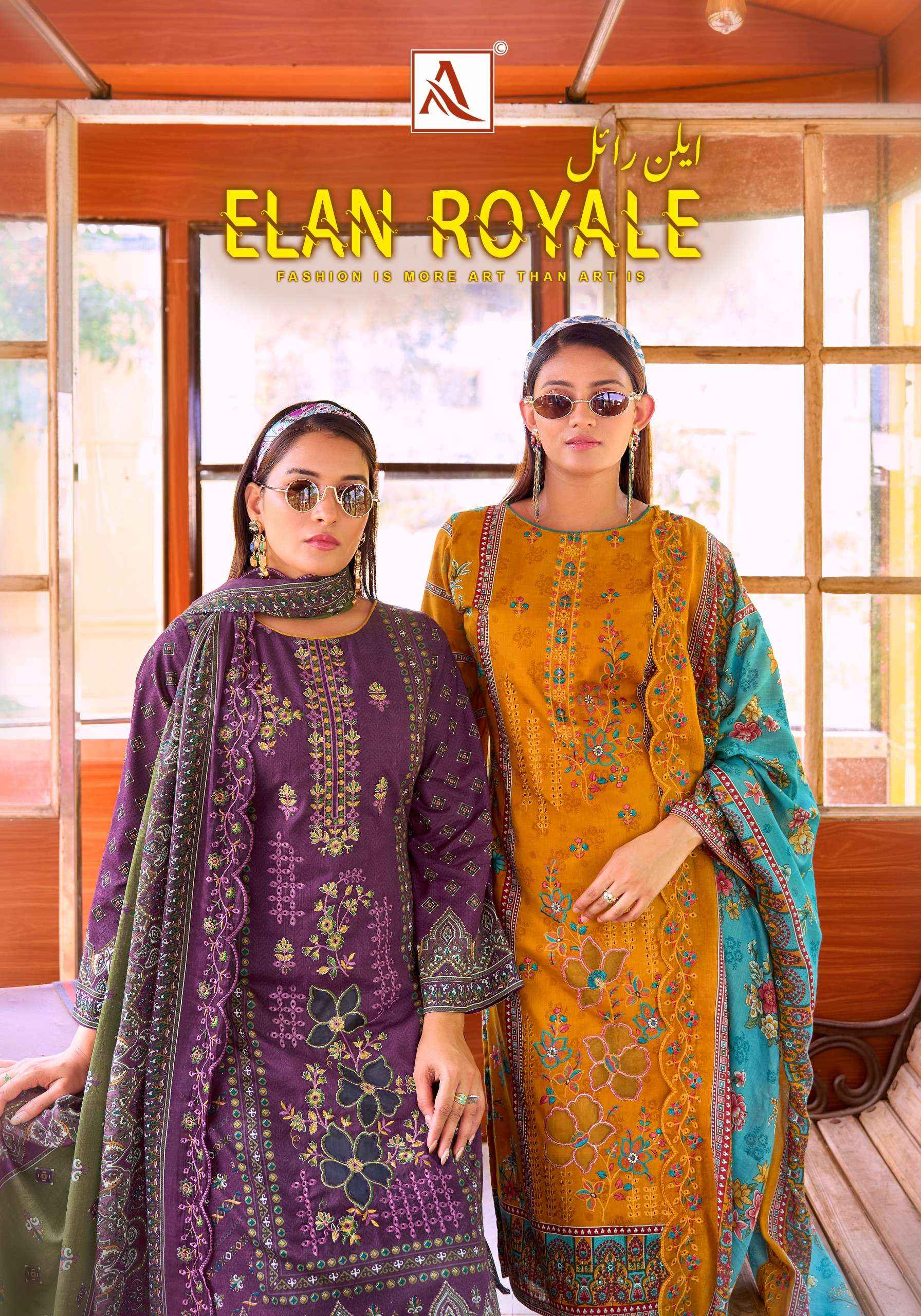 Alok Elan Royale Cambric Cotton Dress Material 8 pcs Catalogue