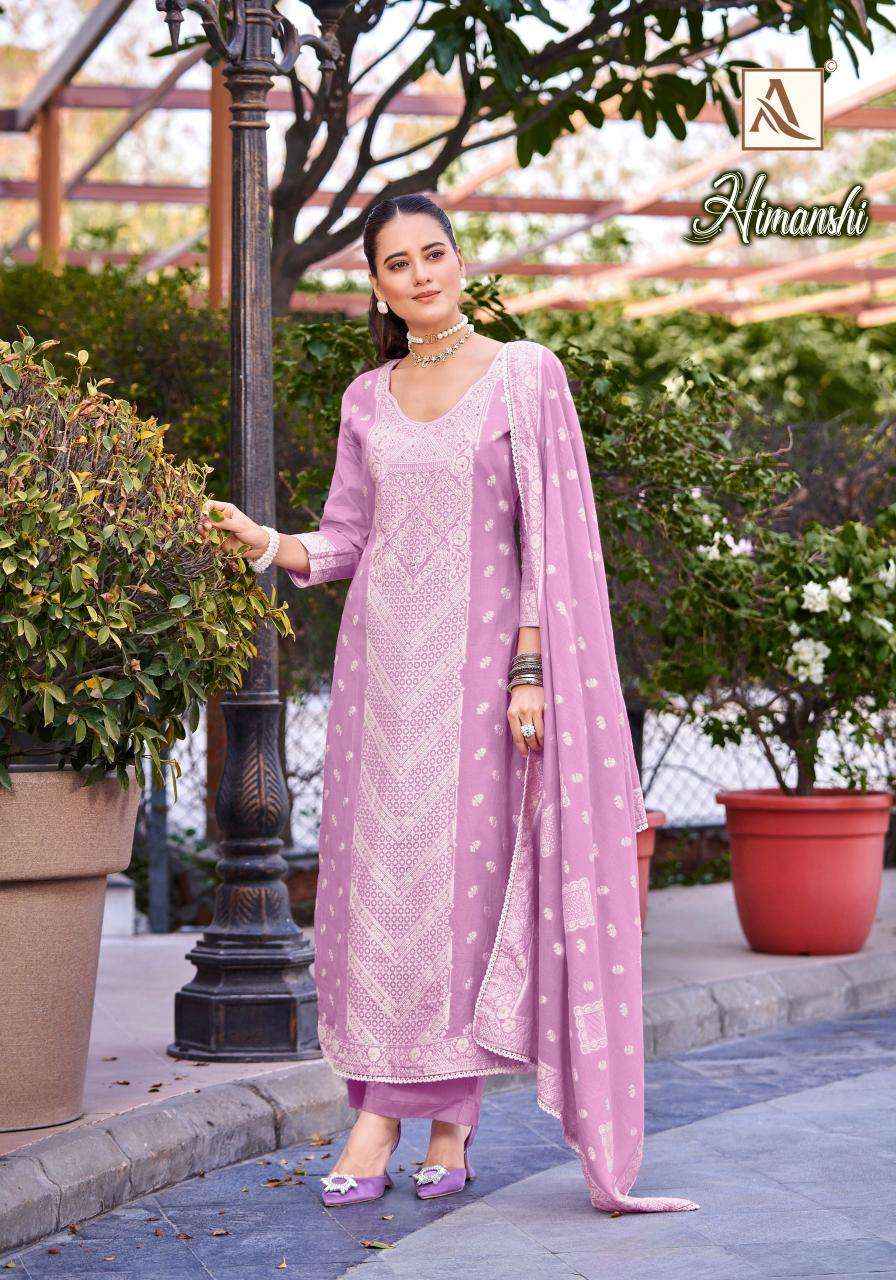 Alok Himanshi Cotton Jacquard Dress Material 6 pcs Catalogue