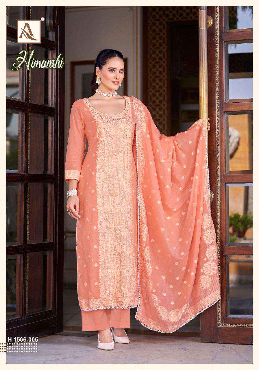 Alok Himanshi Cotton Jacquard Dress Material 6 pcs Catalogue