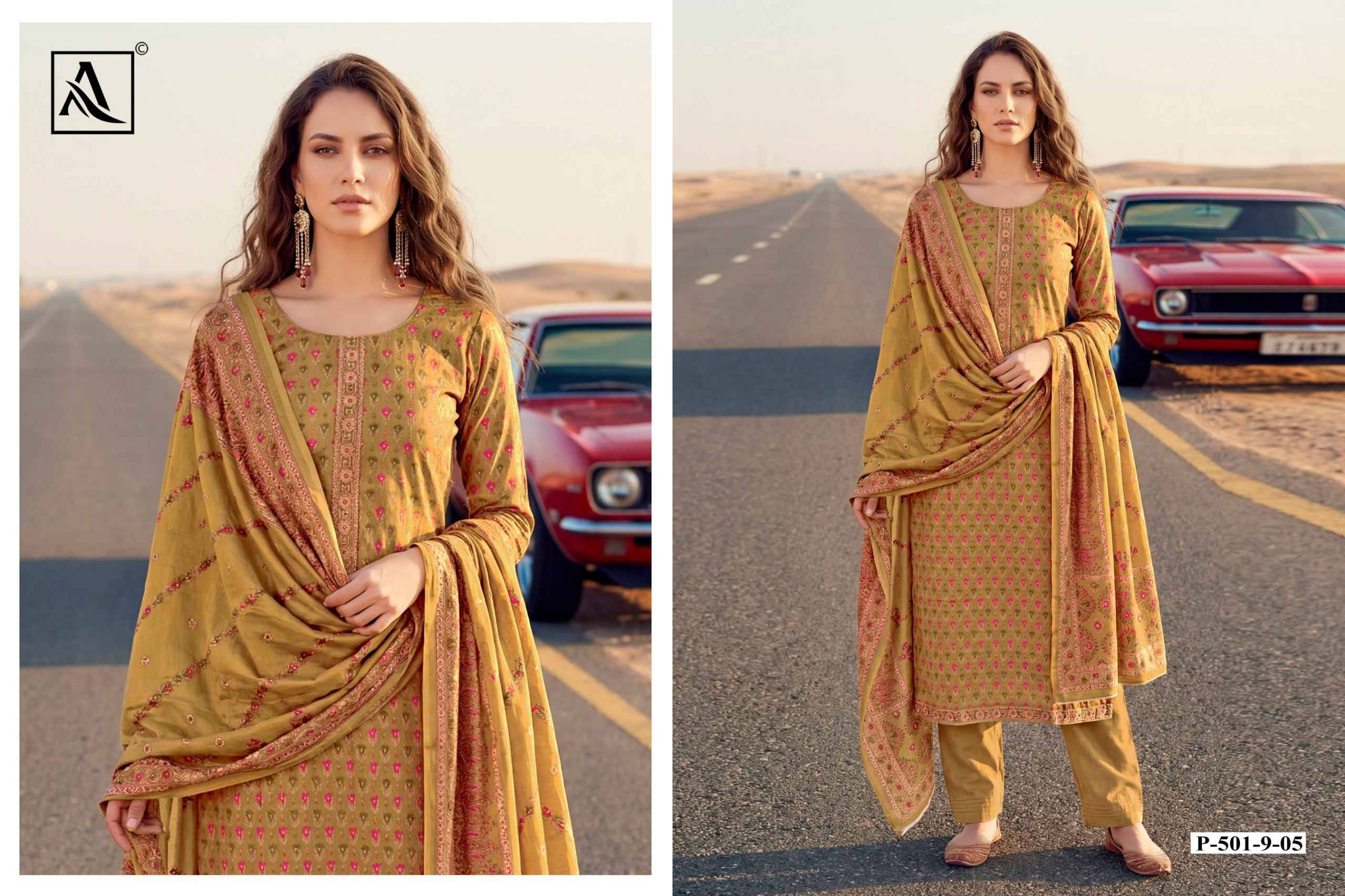 Alok Ivory Zam Dress Material 6 pcs Catalogue