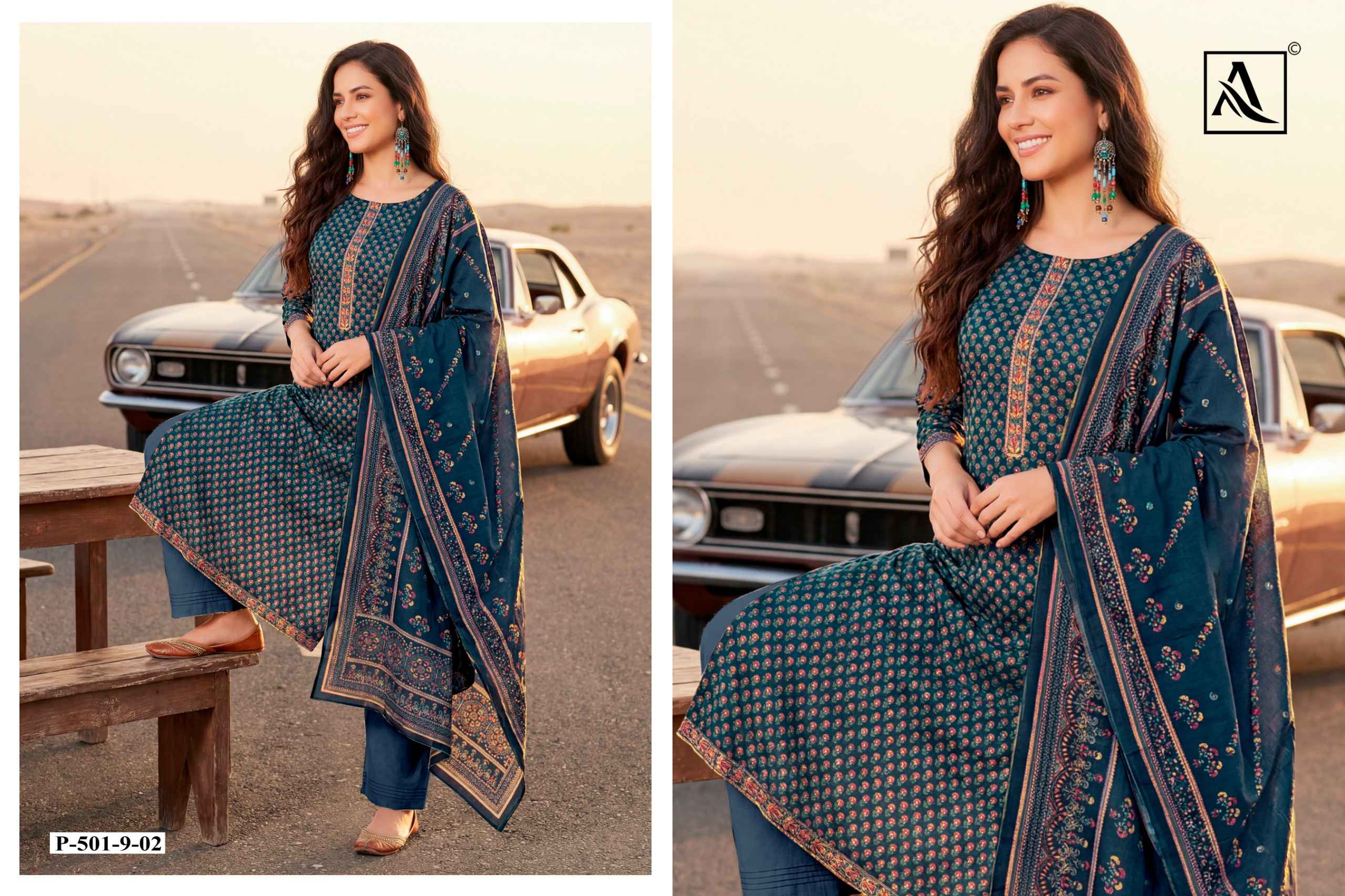Alok Ivory Zam Dress Material 6 pcs Catalogue