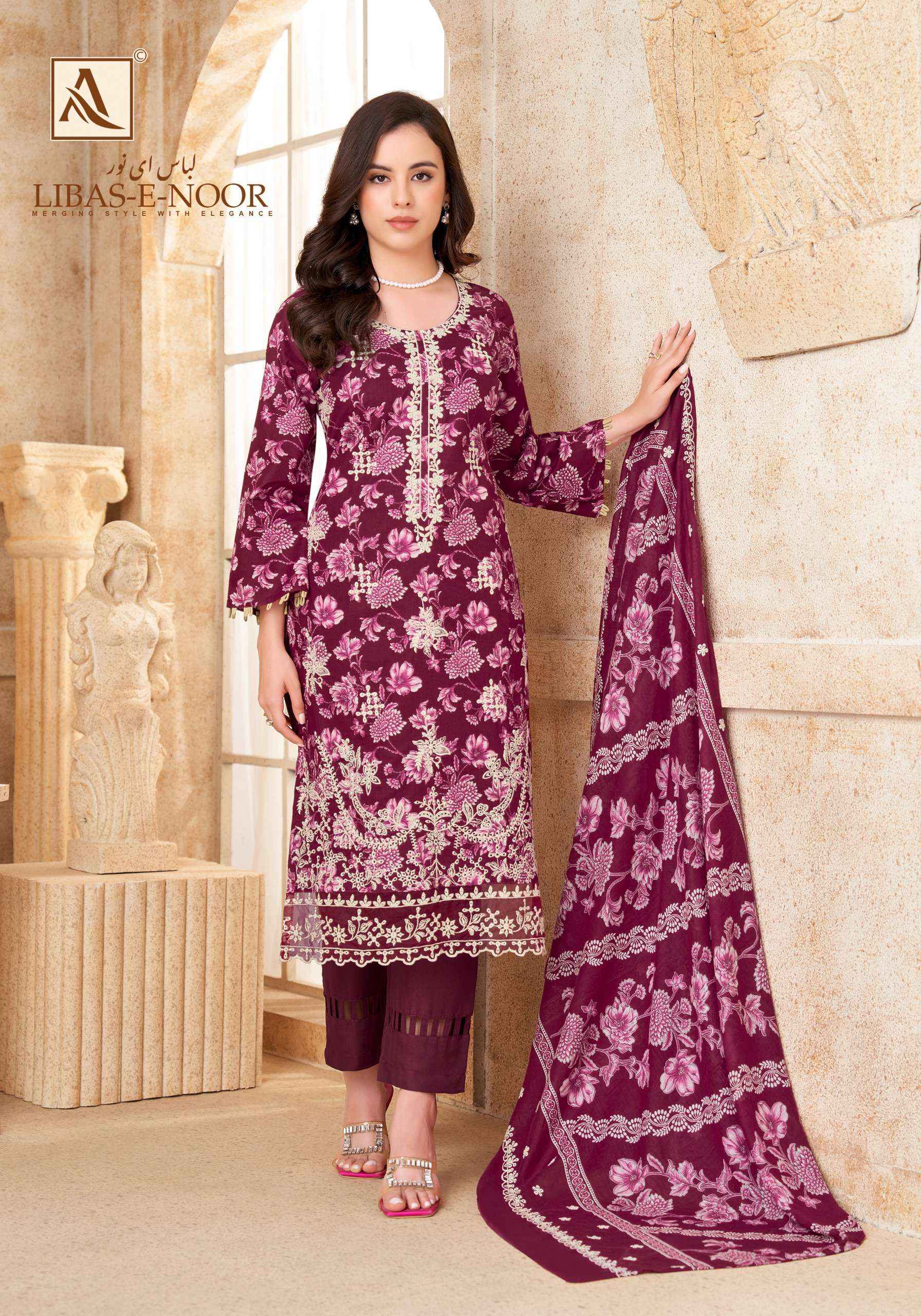 Alok Libas E Noor Cotton Dress Material 6 pcs Catalogue