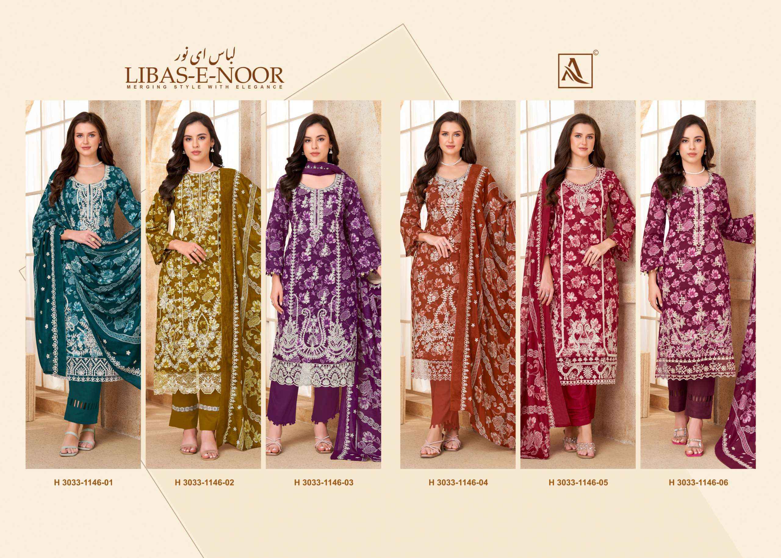 Alok Libas E Noor Cotton Dress Material 6 pcs Catalogue