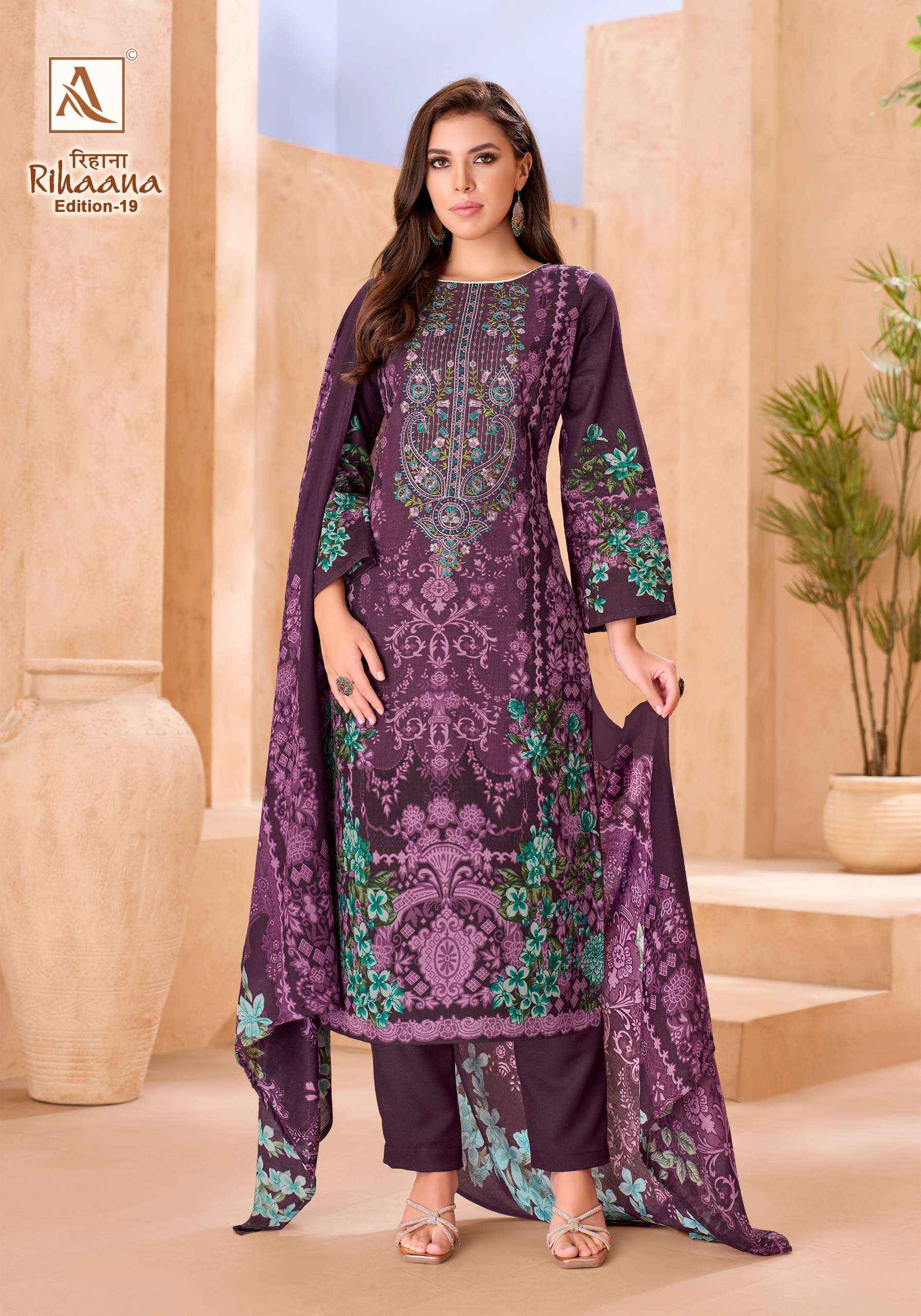 Alok Rihaana Edition 19 Cotton Dress Material 8 pcs Catalogue