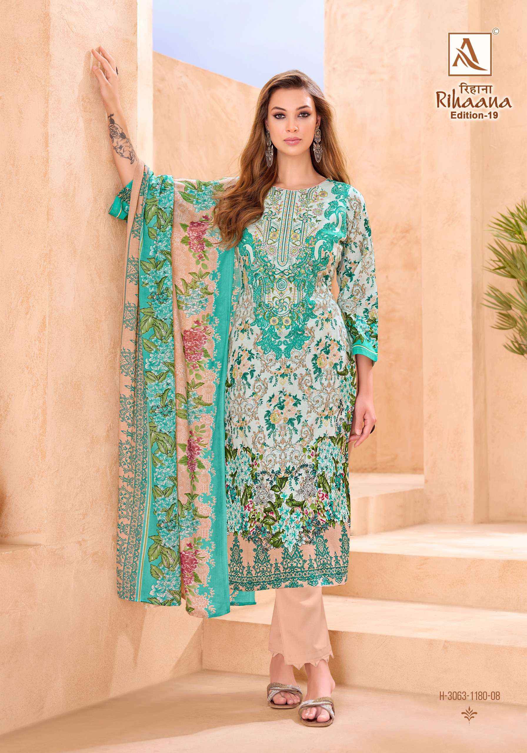 Alok Rihaana Edition 19 Cotton Dress Material 8 pcs Catalogue