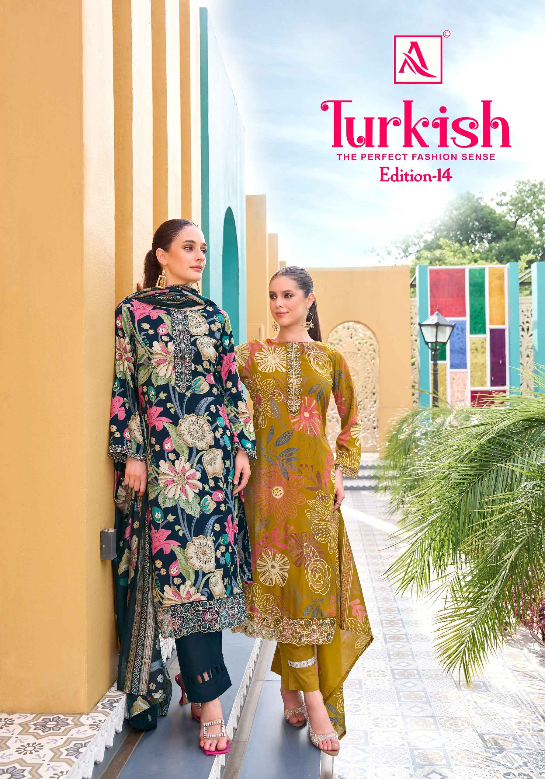 Alok Turkish Edition 14 Viscose Reyon Dress Material 6 pcs Catalogue