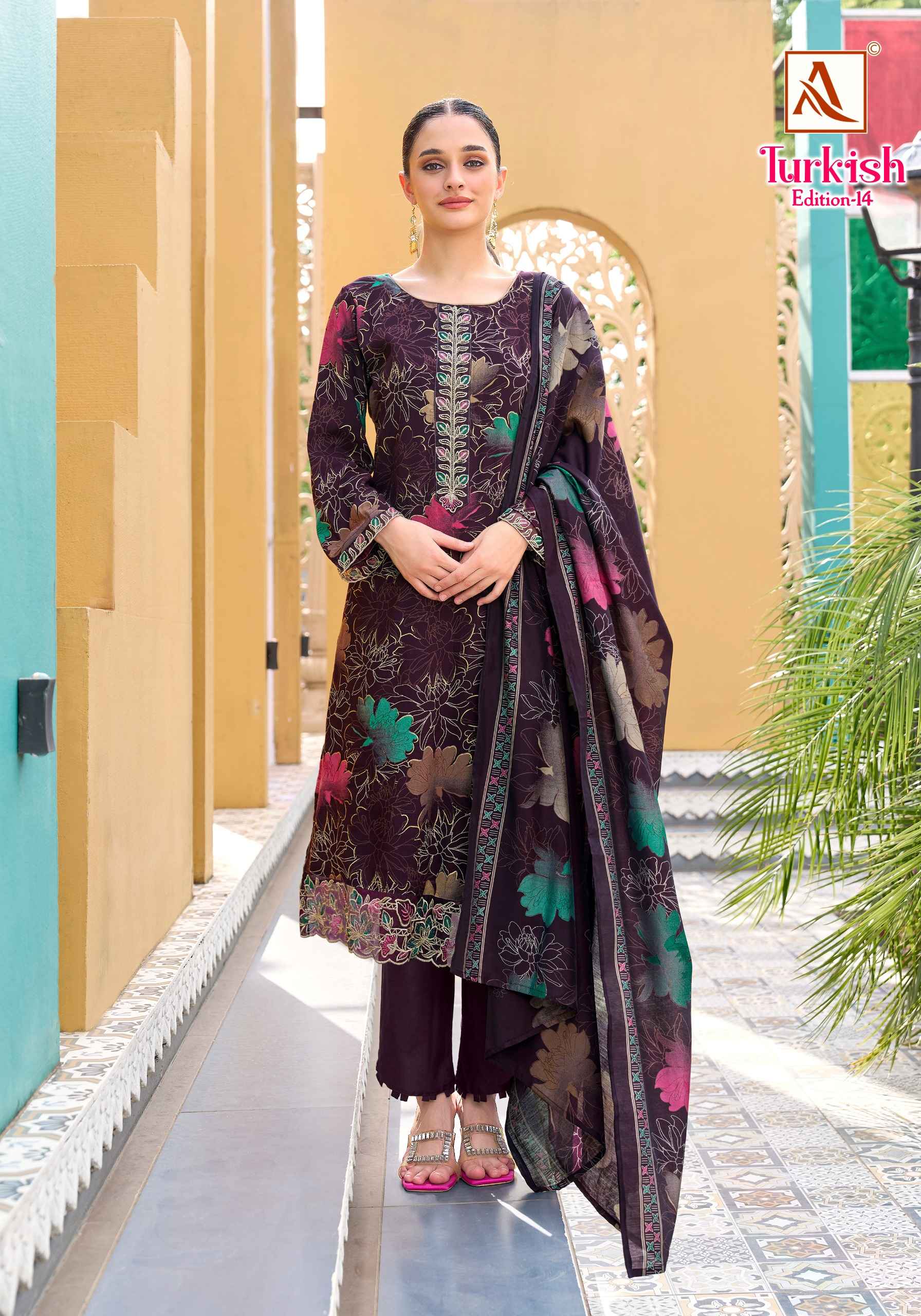 Alok Turkish Edition 14 Viscose Reyon Dress Material 6 pcs Catalogue