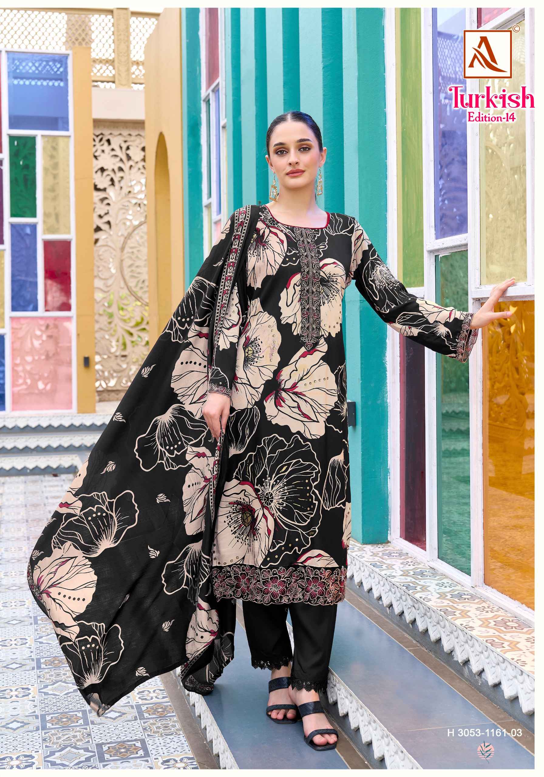 Alok Turkish Edition 14 Viscose Reyon Dress Material 6 pcs Catalogue