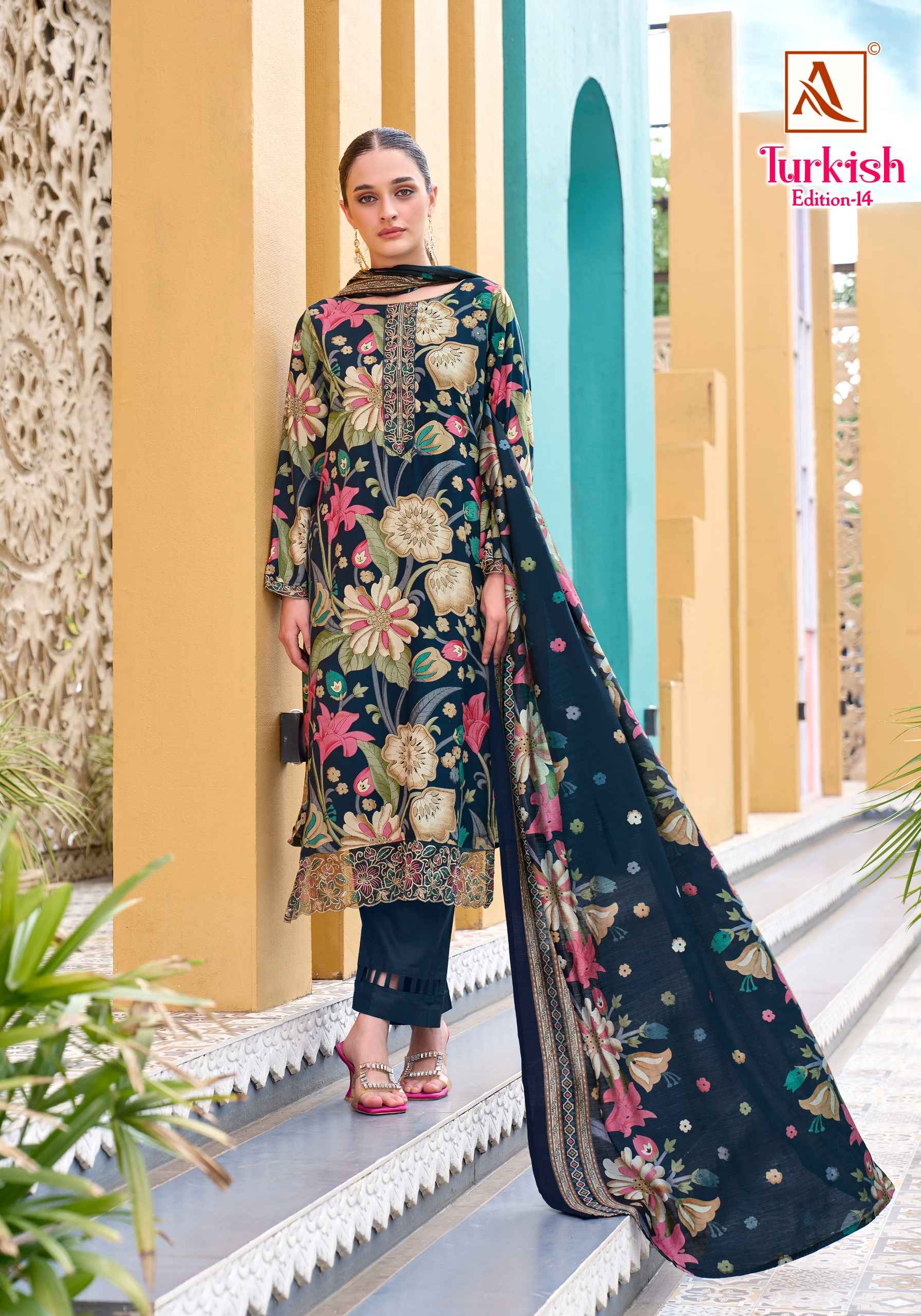 Alok Turkish Edition 14 Viscose Reyon Dress Material 6 pcs Catalogue