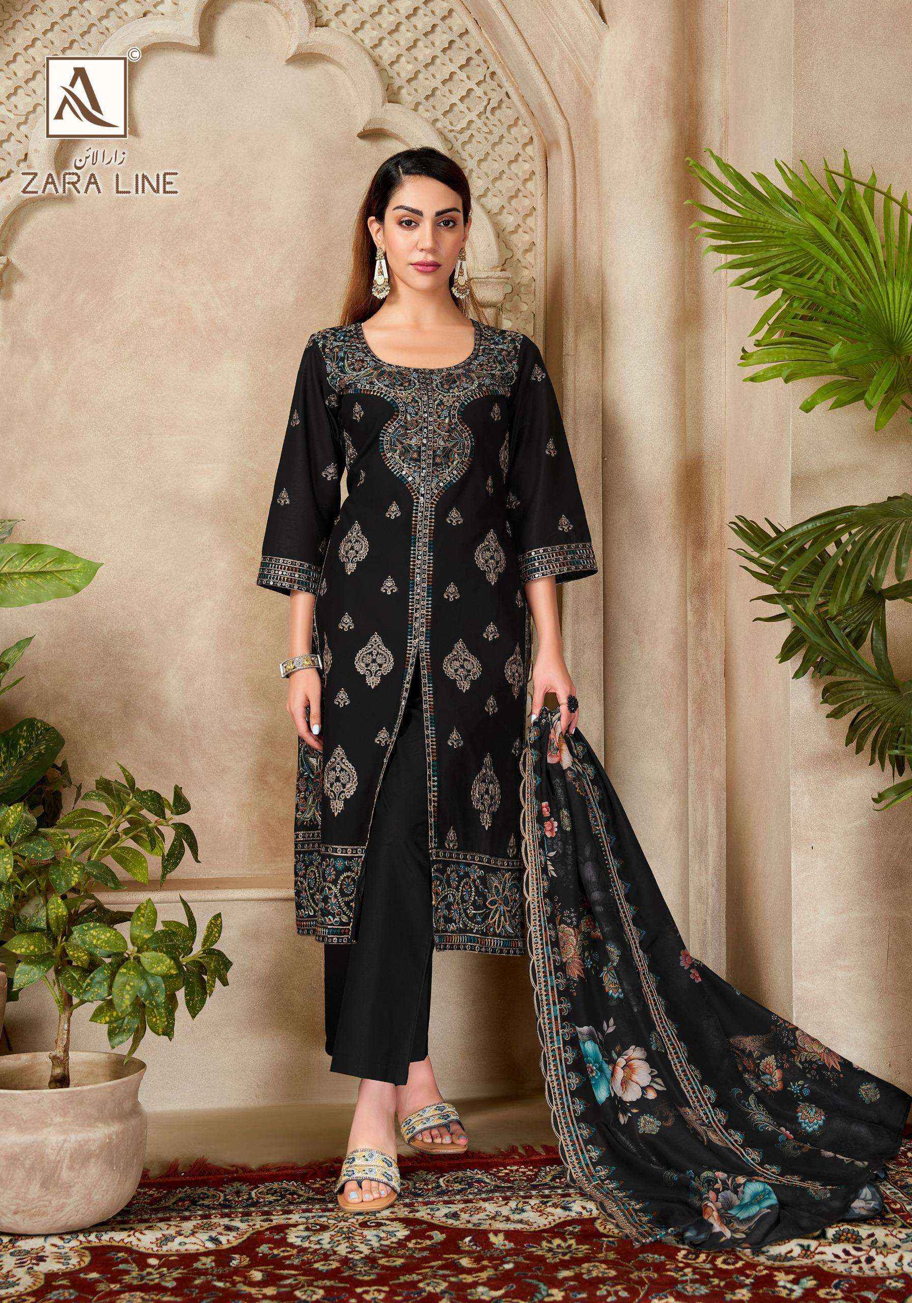 Alok Zara Line Cotton Dress Material 6 pcs Catalogue