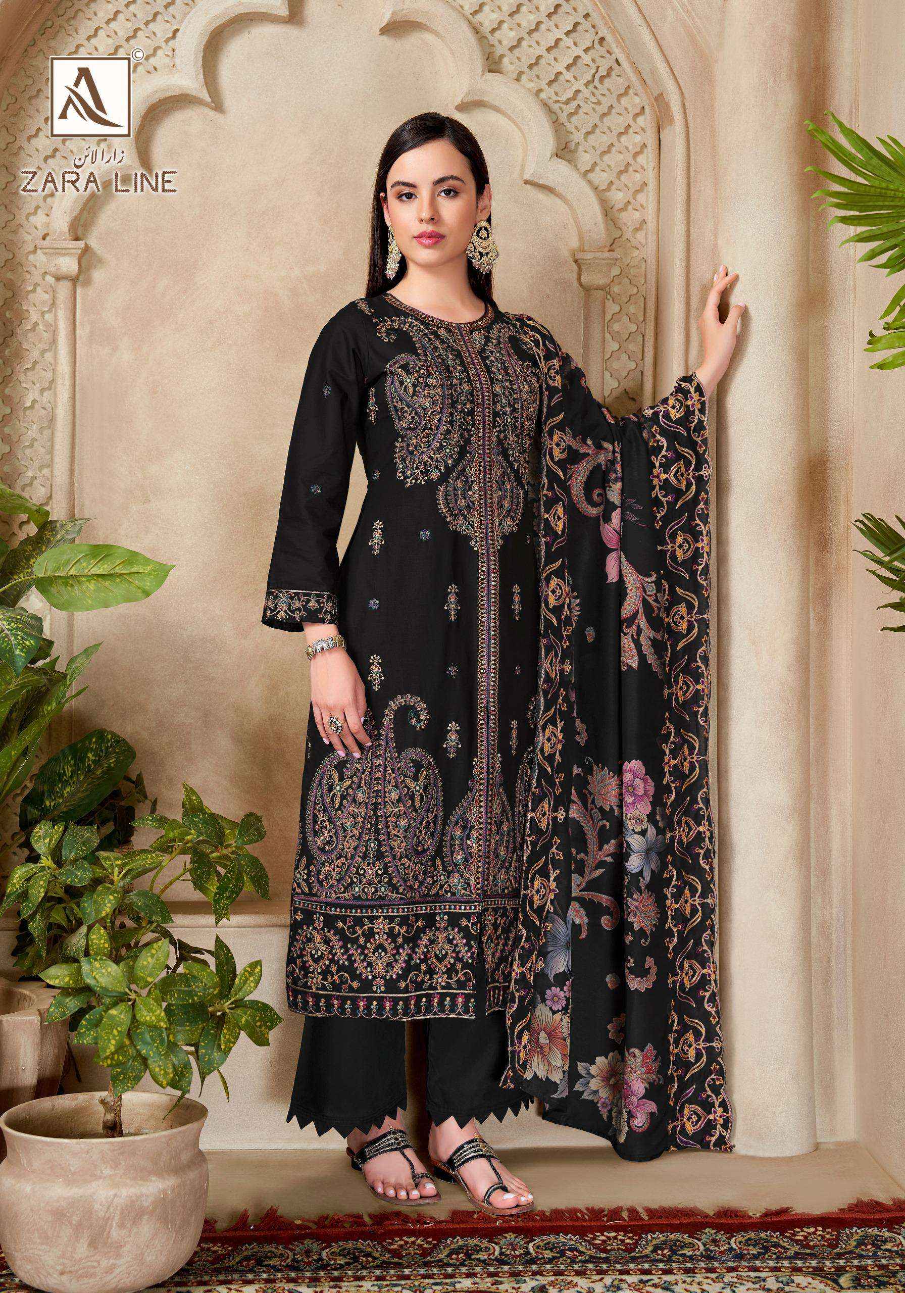 Alok Zara Line Cotton Dress Material 6 pcs Catalogue