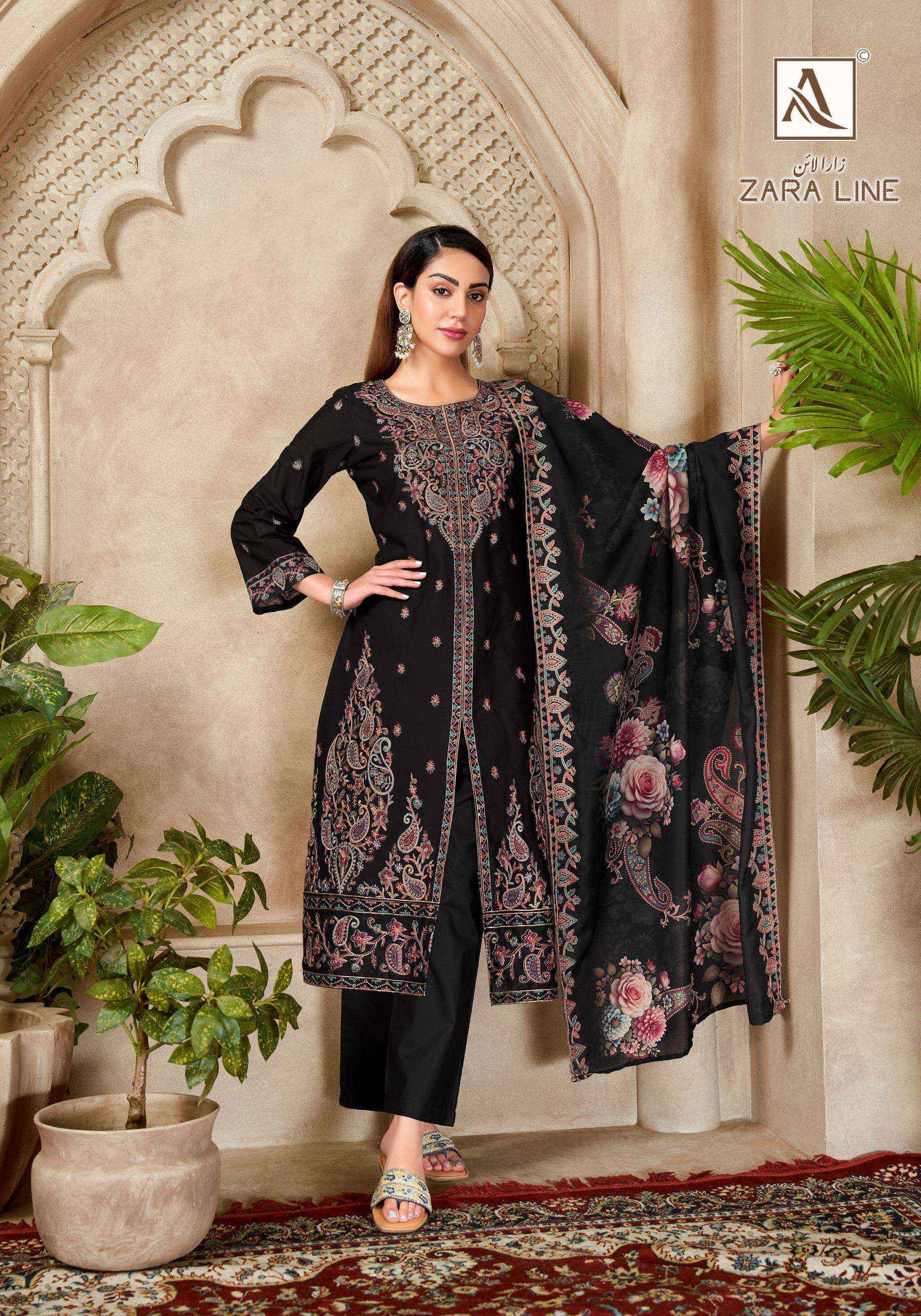 Alok Zara Line Cotton Dress Material 6 pcs Catalogue
