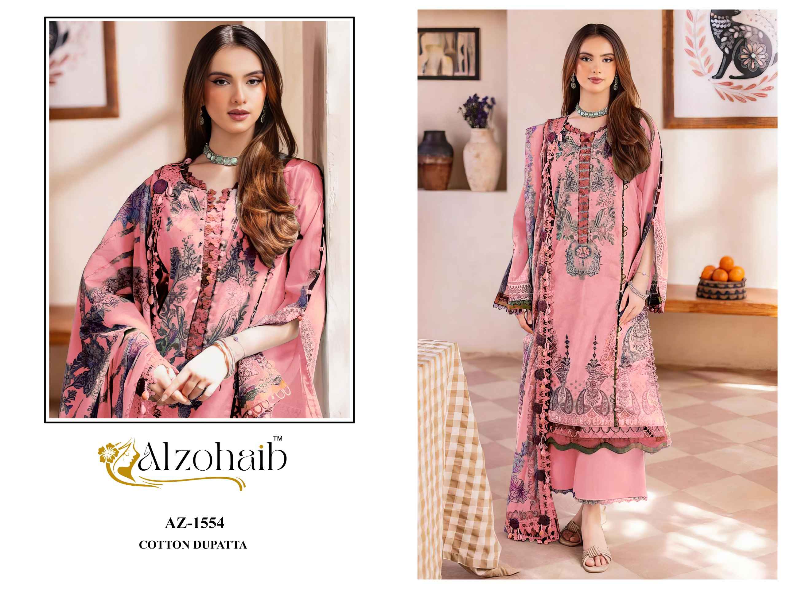 Alzohaib Aziza Vol 2 Cotton Dress Material 4 pcs Catalogue