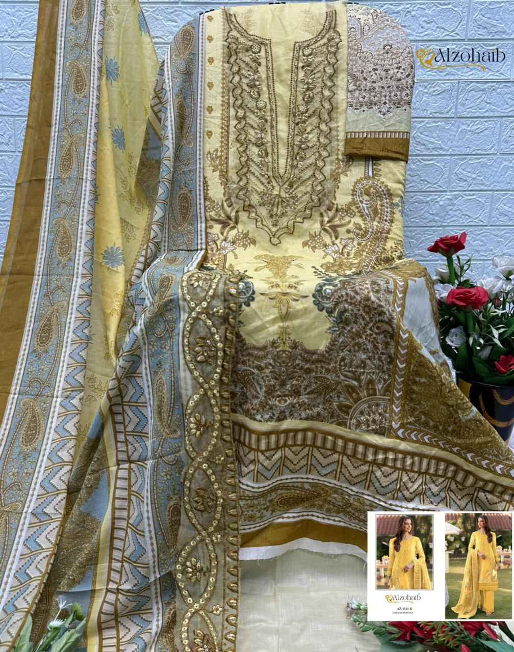 Alzohaib Aziza Vol 2 Cotton Dress Material 4 pcs Catalogue