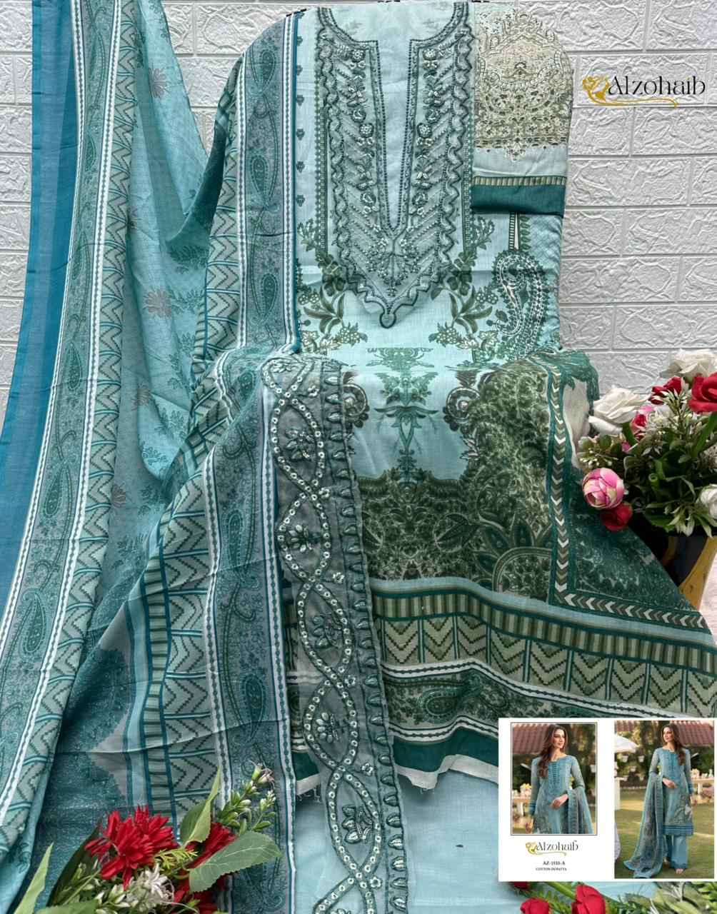 Alzohaib Aziza Vol 2 Cotton Dress Material 4 pcs Catalogue