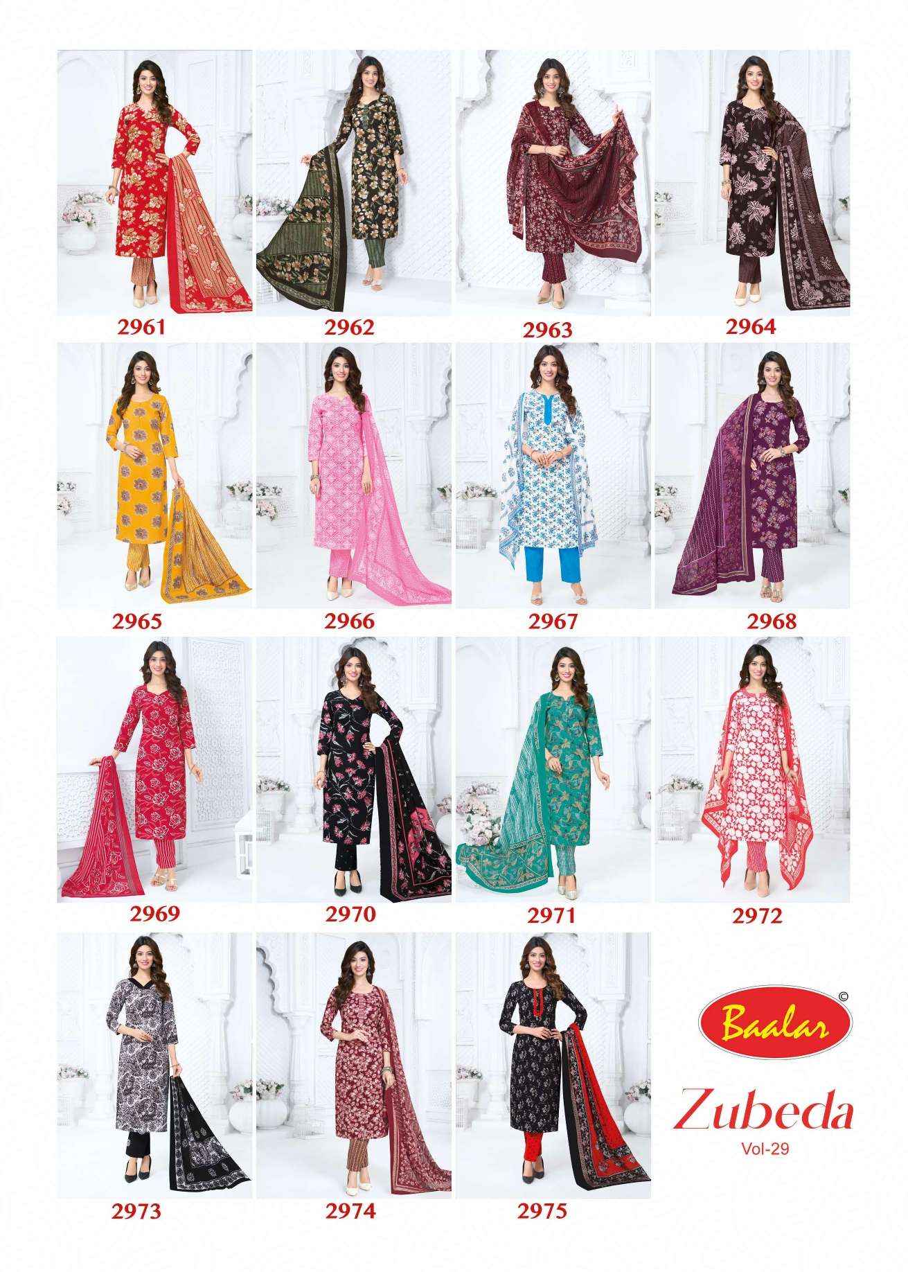 Baalar Zubeda Vol 29 Cotton Dress Material 15 pcs Catalogue