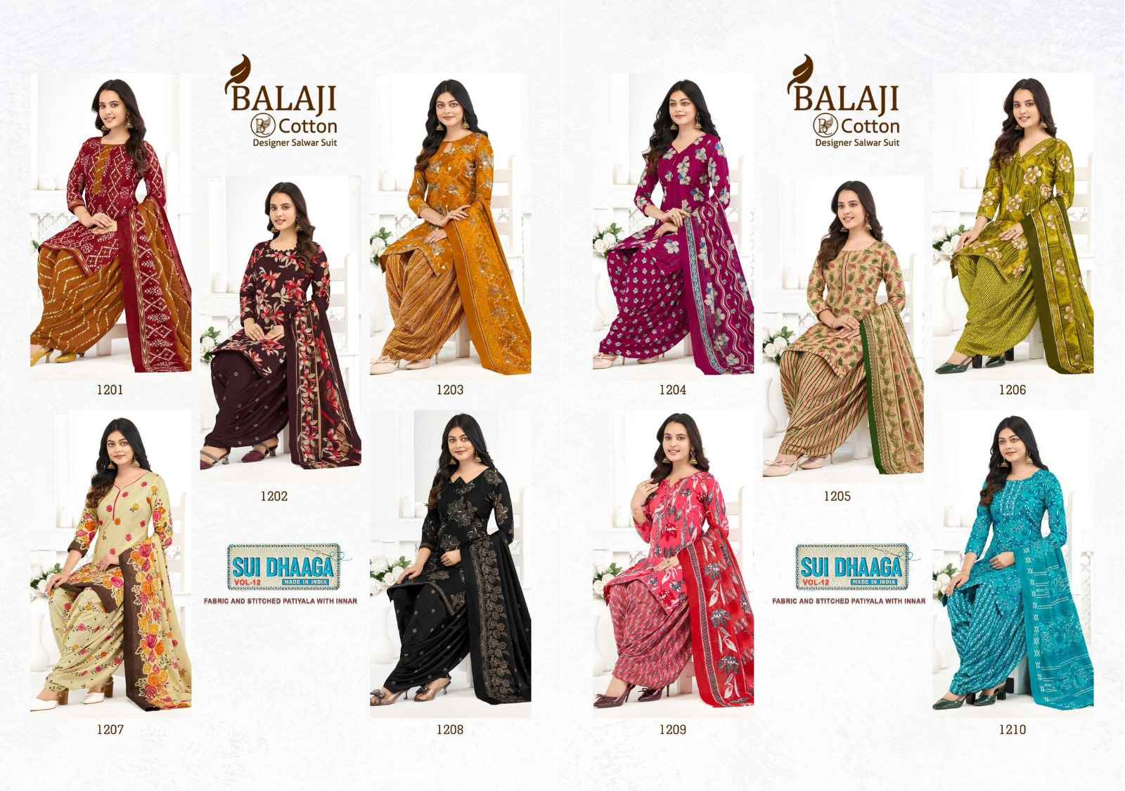 Balaji Sui Dhaga Vol 12 Readymade Cotton Dress 10 pcs Catalogue