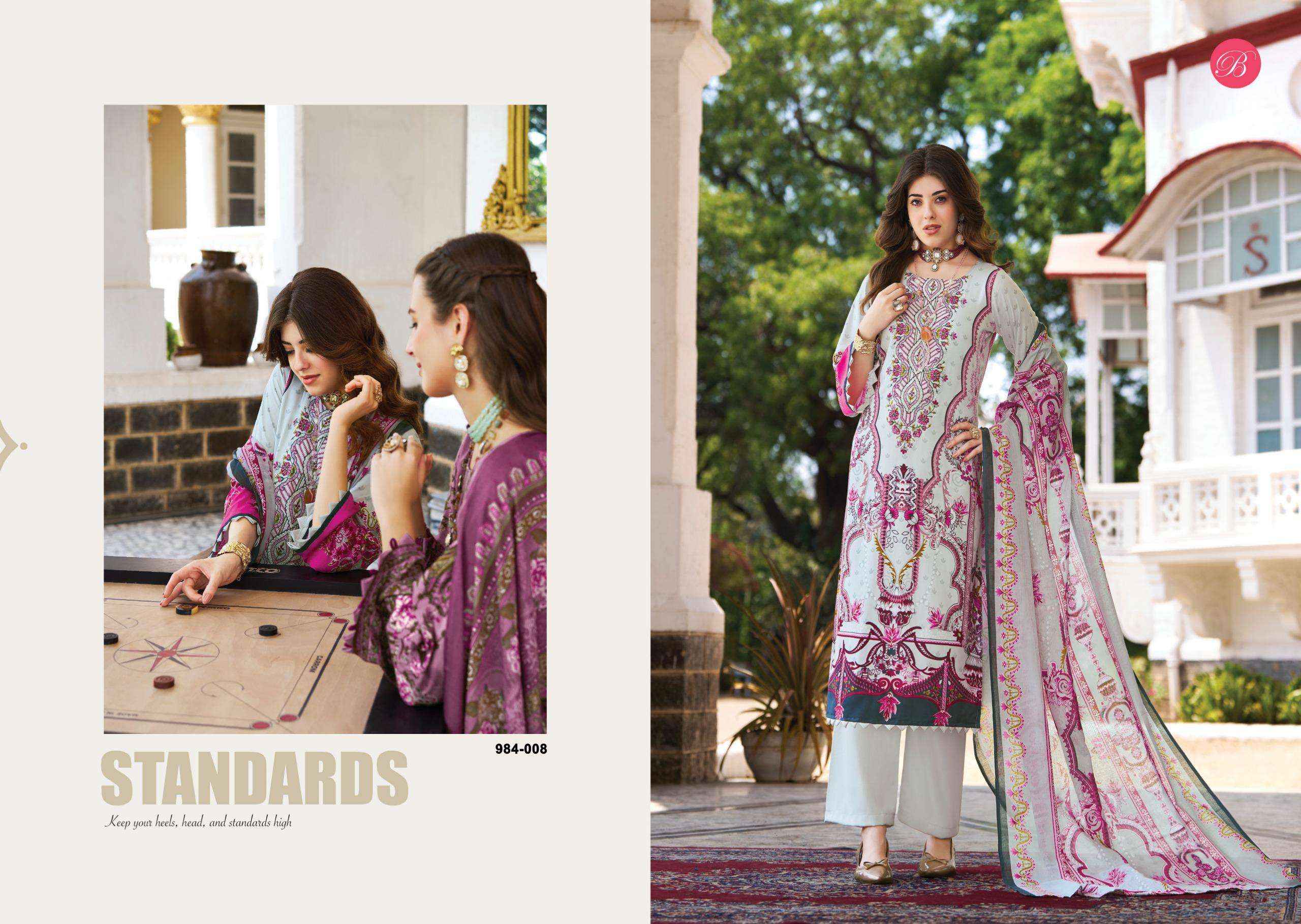 Belliza Riwayat Vol 18 Viscose Rayon Dress Material 8 pcs Catalogue