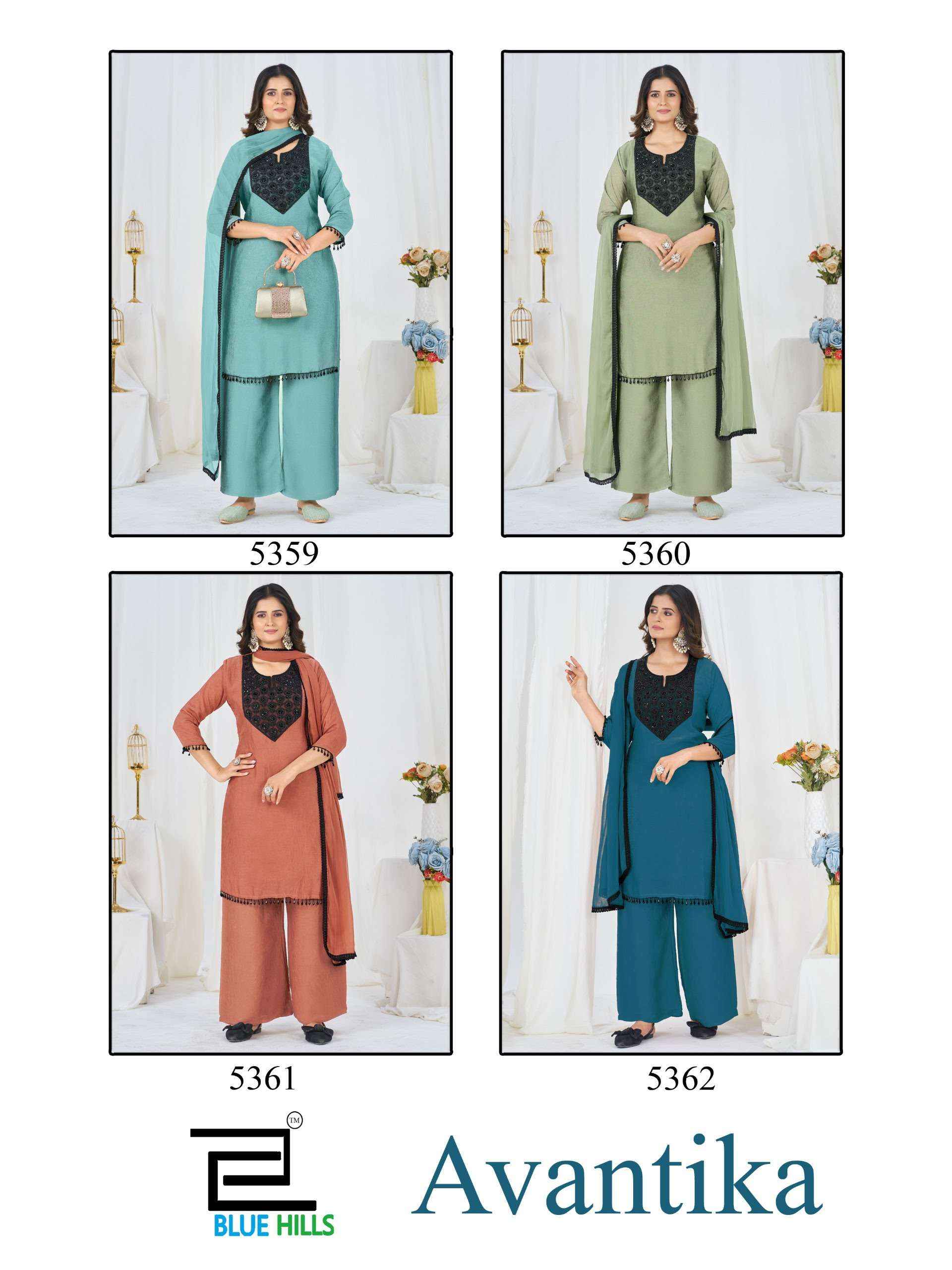 Blue Hills Avantika Rangoli Crush Kurti Combo 4 pcs Catalogue